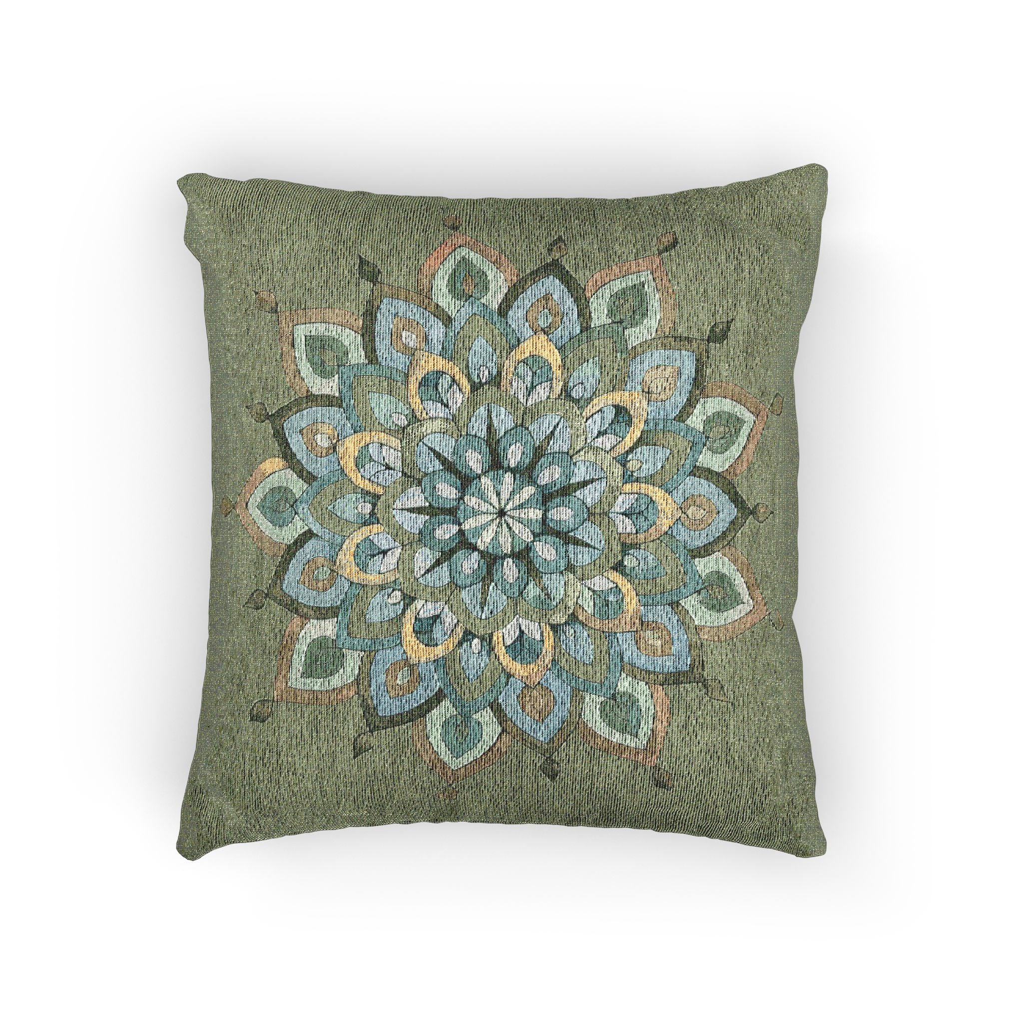 Mary Mandala Art Woven Pillow