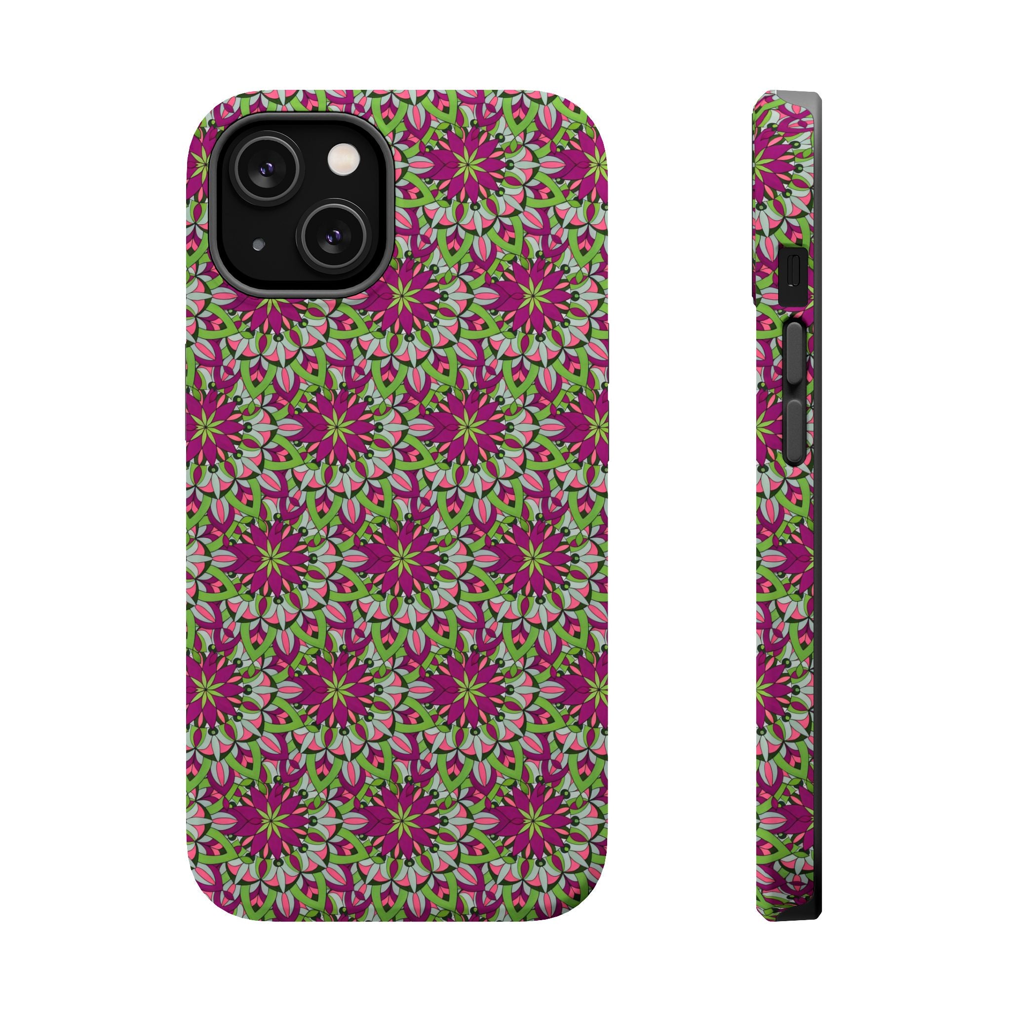 Cali Mandala Art Floral Kaleidoscope Magnetic Impact Phone Case — Protective iPhone Cover