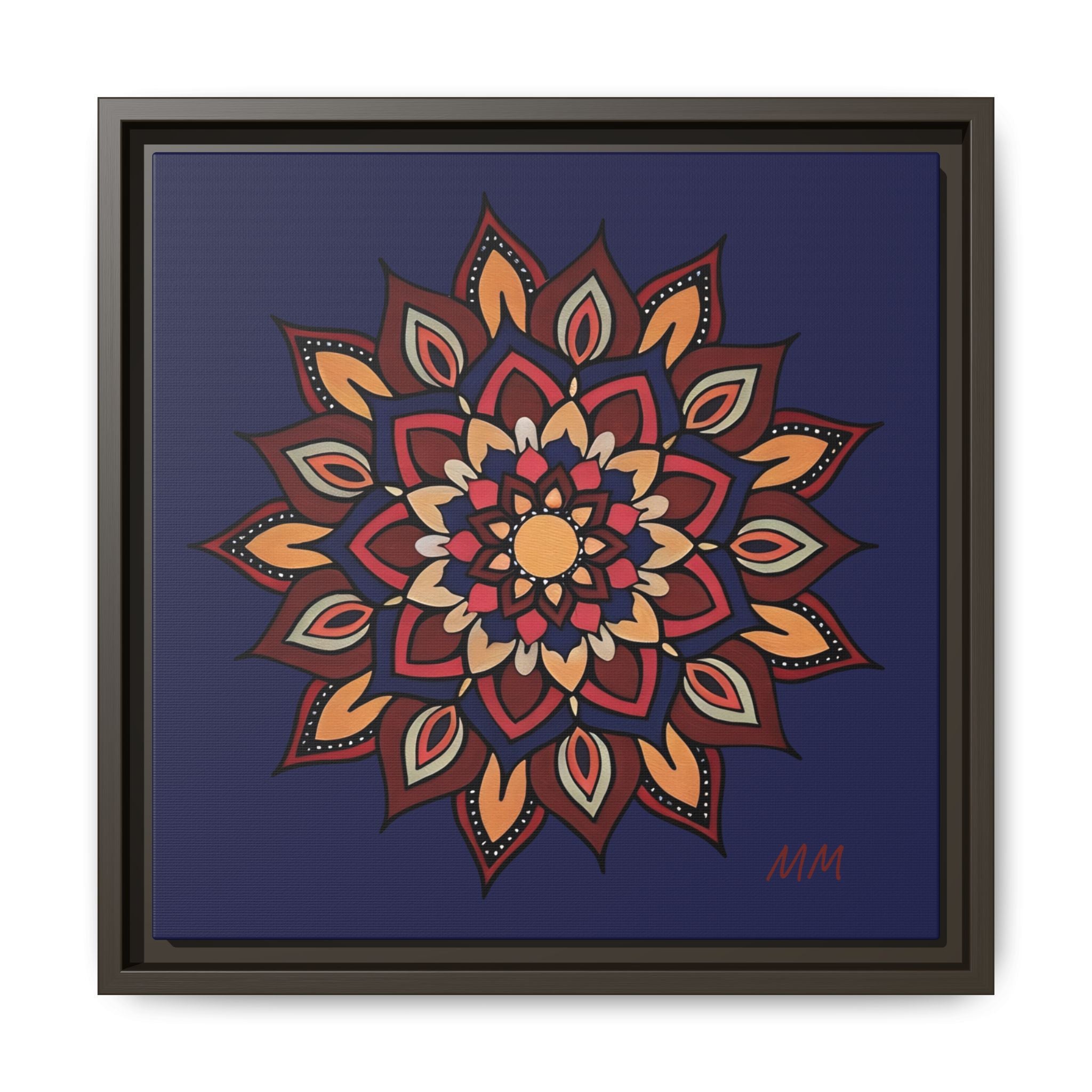 Hana Framed Mandala Canvas Art - Boho Floral Wall Decor