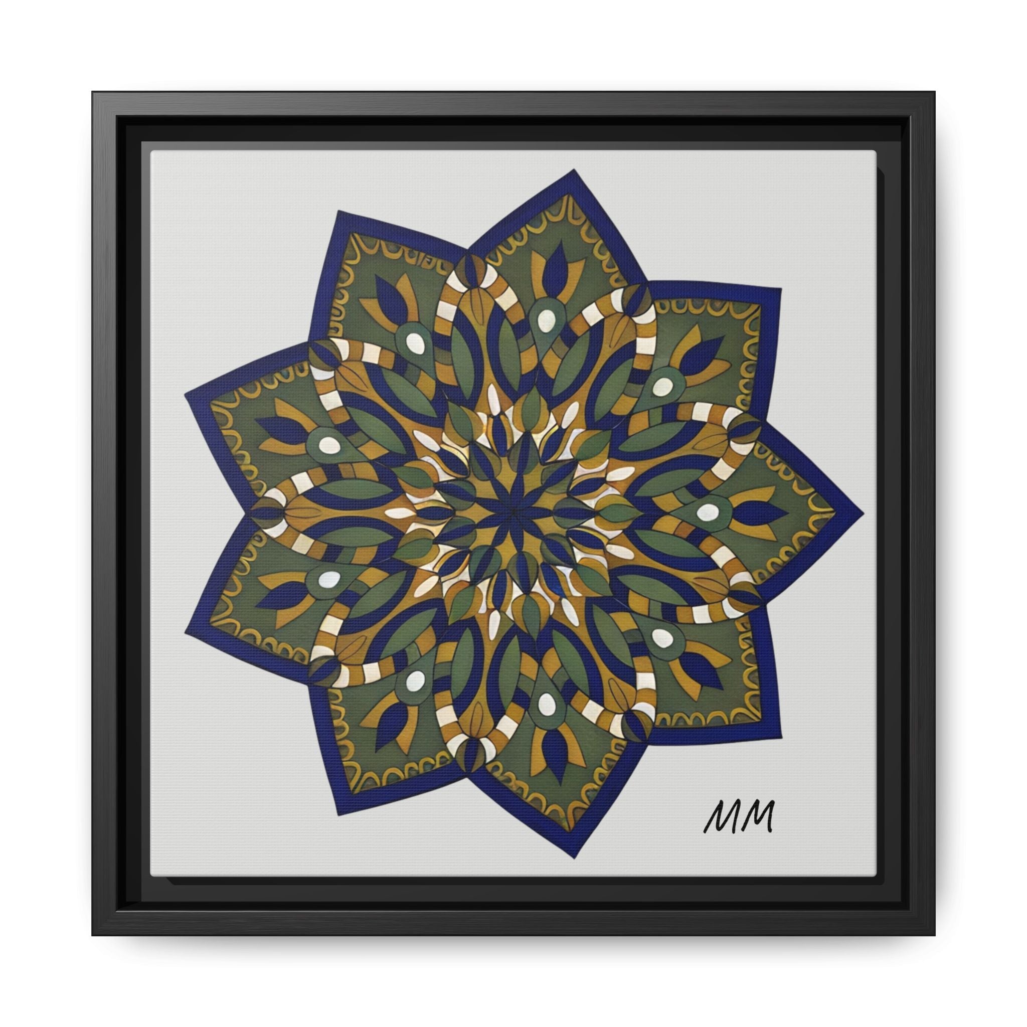 Nata Mandala Wall Art Print — Framed Matte Canvas (Multi-Color)