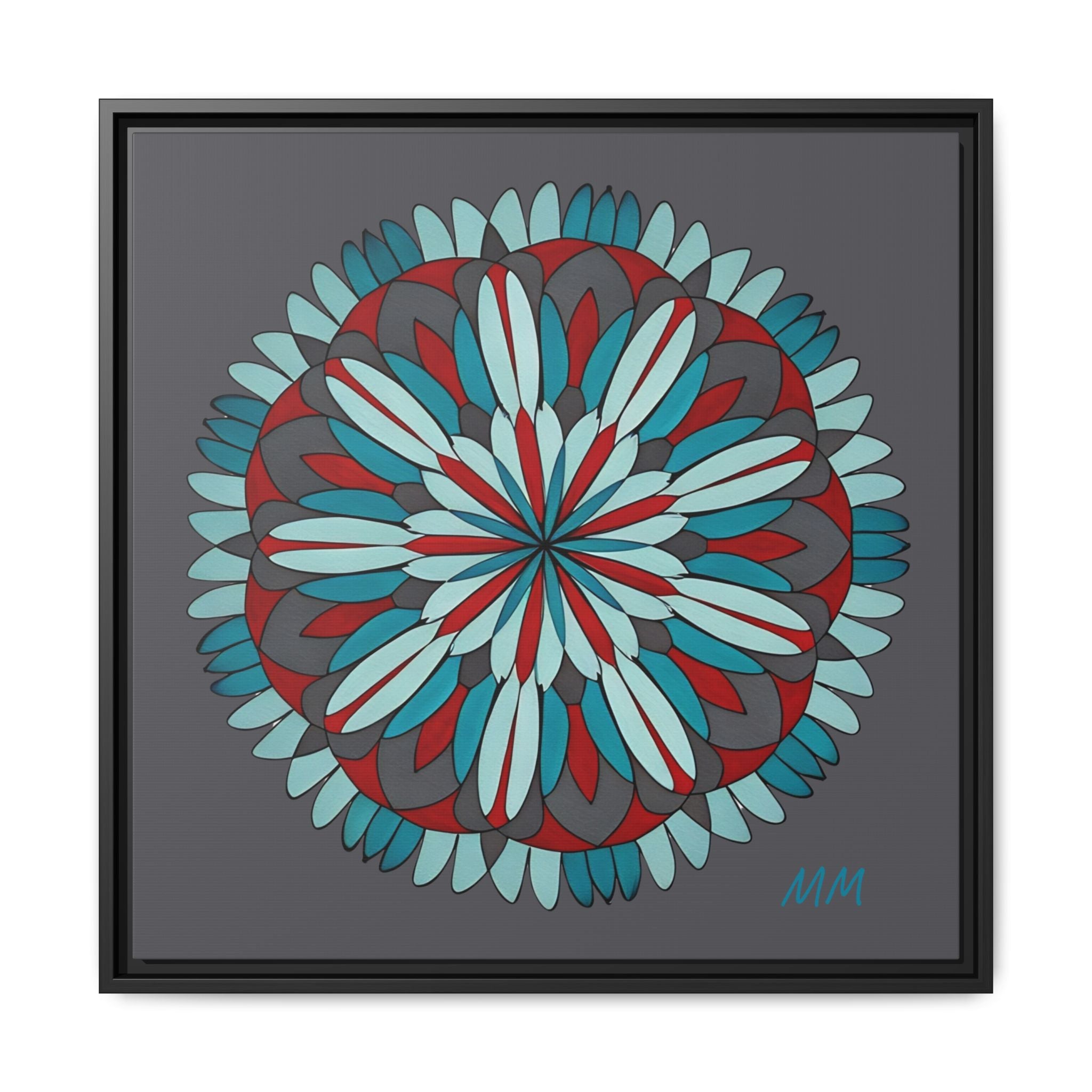 Joshua Framed Floral Mandala Matte Canvas Wall Art