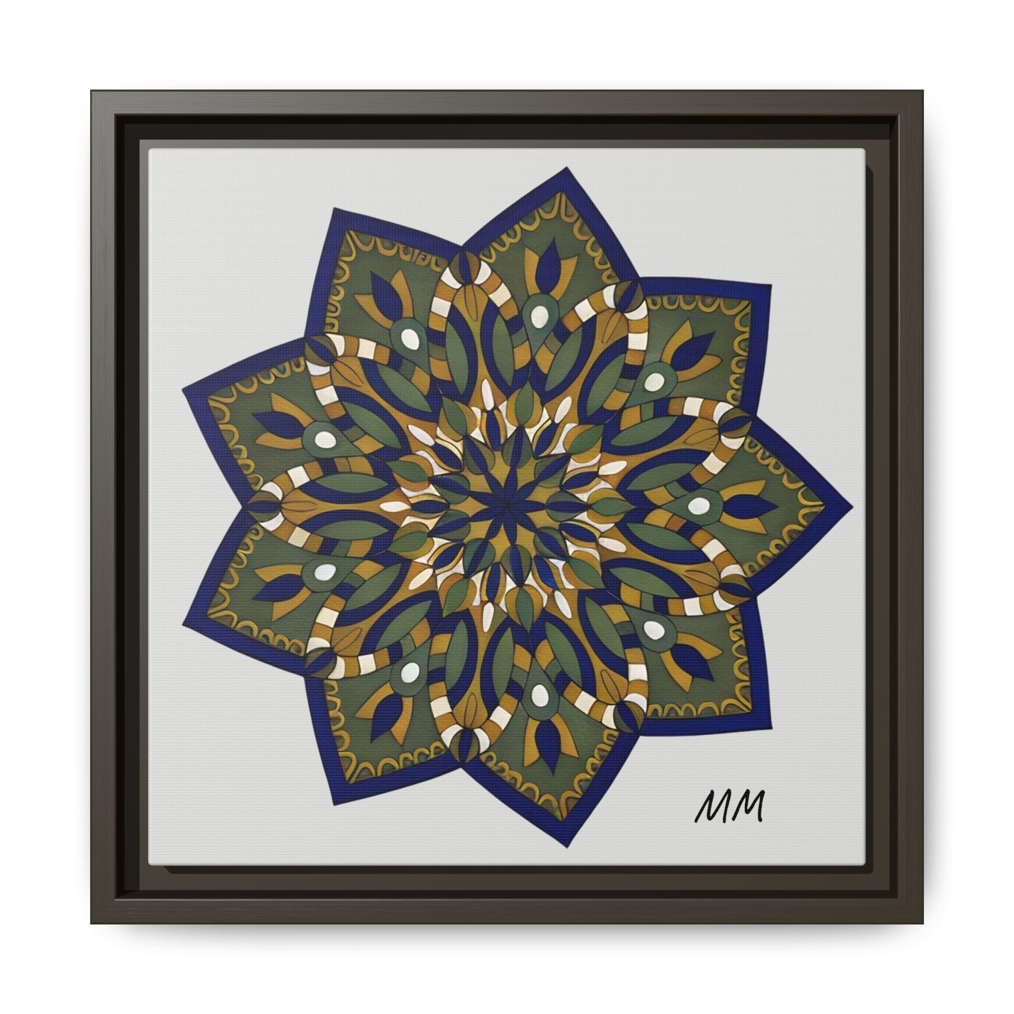 Nata Mandala Wall Art Print — Framed Matte Canvas (Multi-Color)