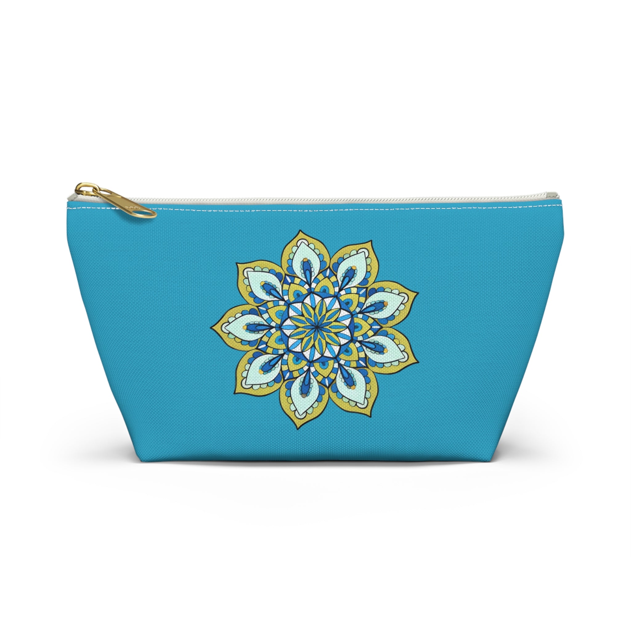 Atarf Mandala Turquoise Accessory Pouch — T‑Bottom Cosmetic Bag