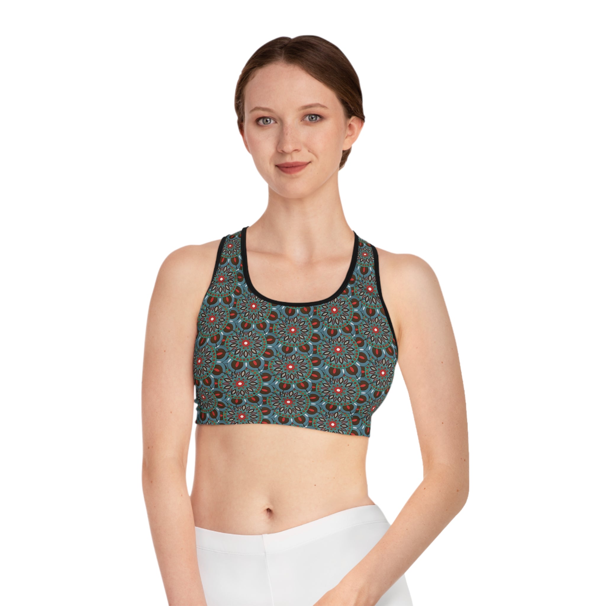 Everlee Mandala Mosaic Sports Bra — Boho Patterned Activewear