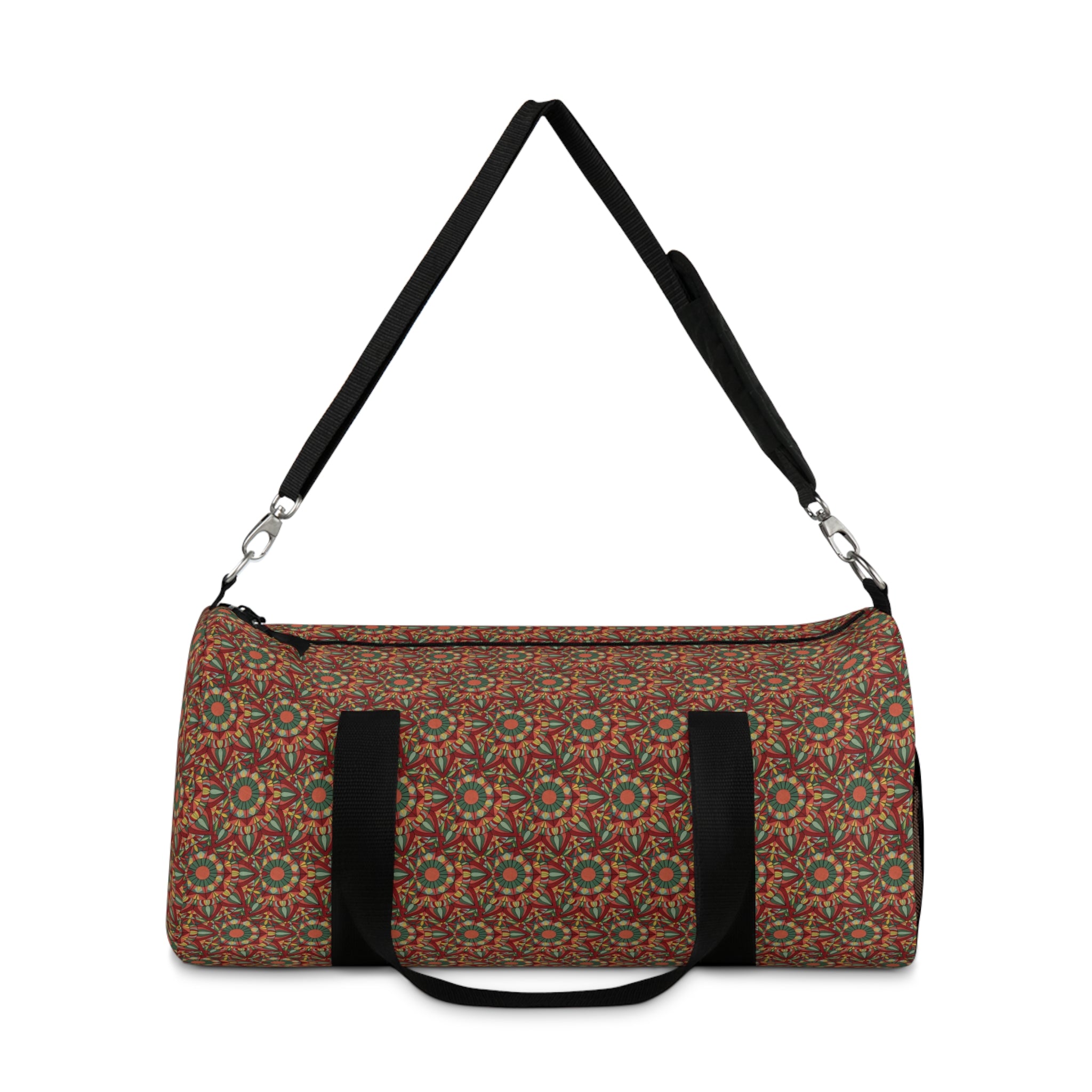 Thalia Mandala Boho Mosaic Duffel Bag — Vintage Floral Travel Gym Tote