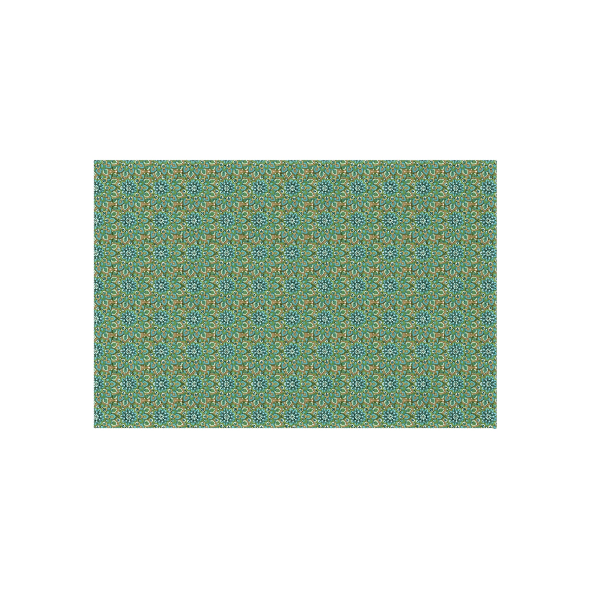 Mary Mandala Outdoor Rug — Green Mosaic Pattern Patio Rug (Weatherproof, Non-Slip)