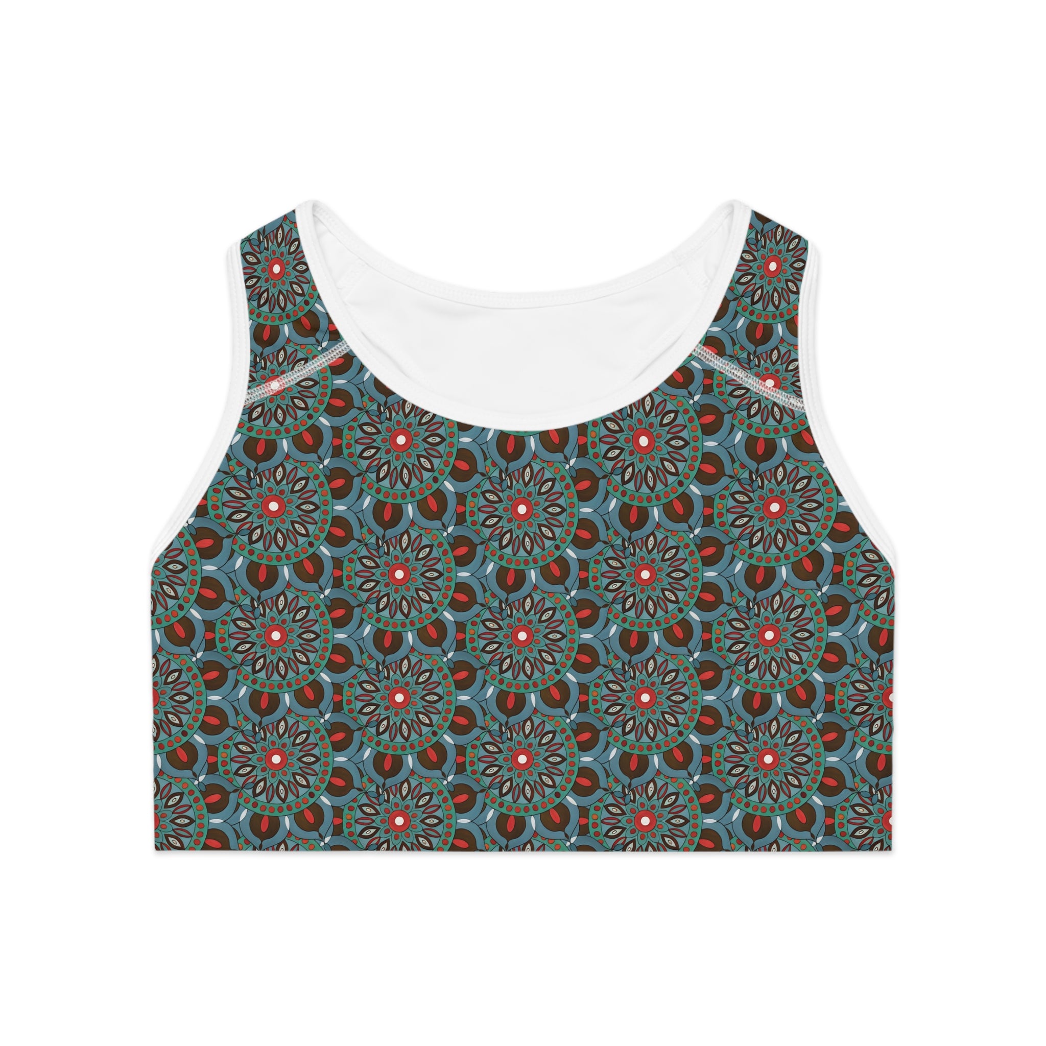 Everlee Mandala Mosaic Sports Bra — Boho Patterned Activewear