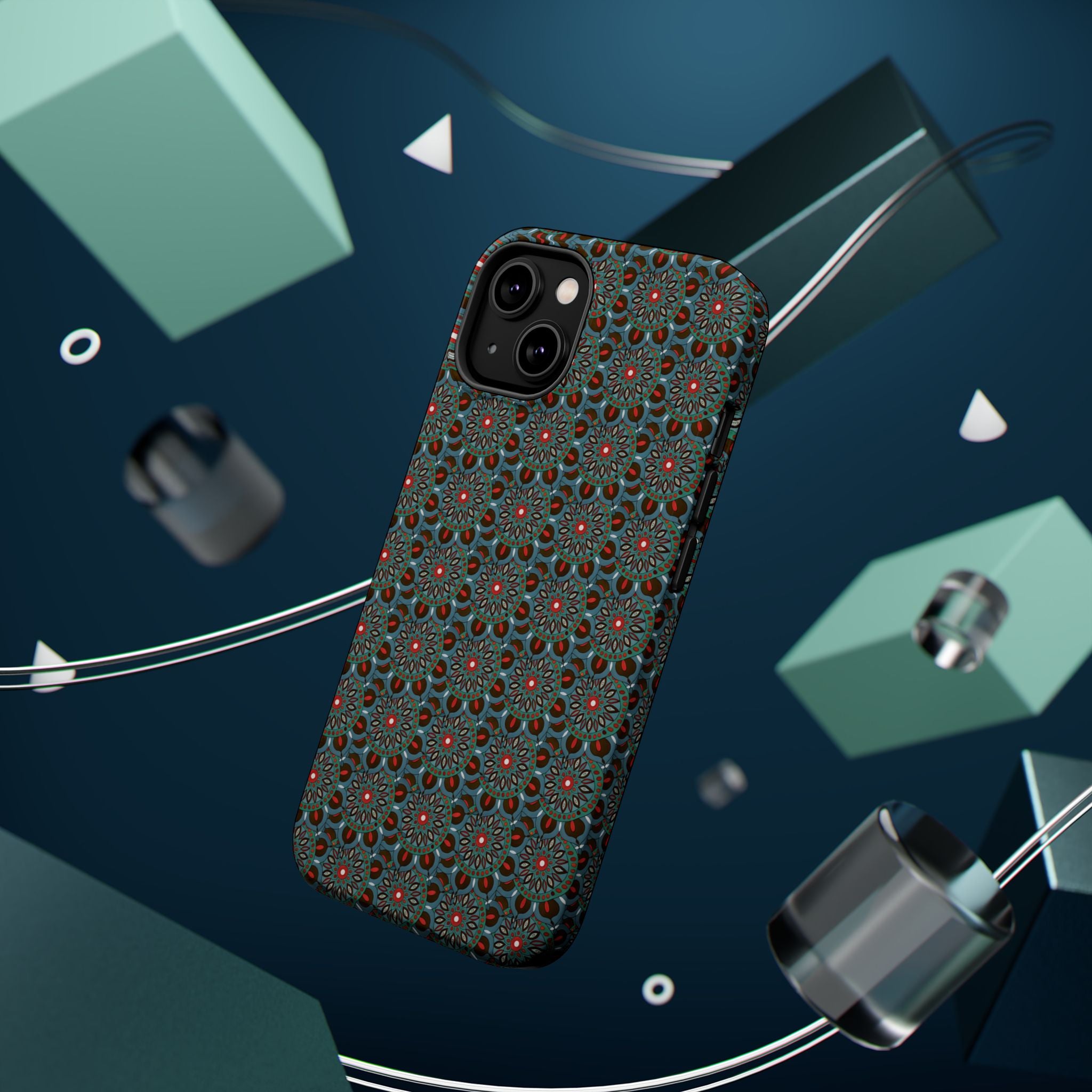 Everlee Mandala Magnetic Impact-Resistant Phone Case — Retro Floral Geometric Pattern