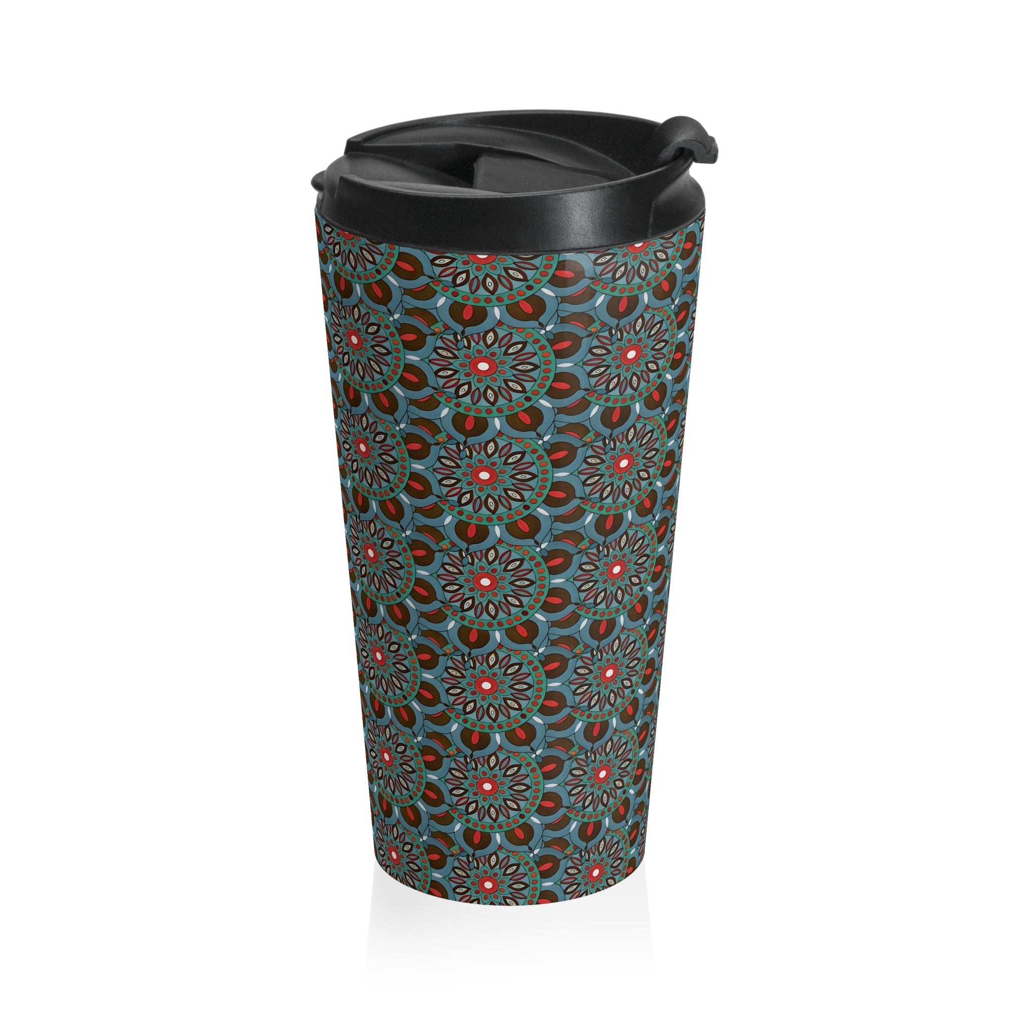 Everlee Mandala Art Floral Stainless Steel Travel Mug — Boho Patterned Insulated Tumbler
