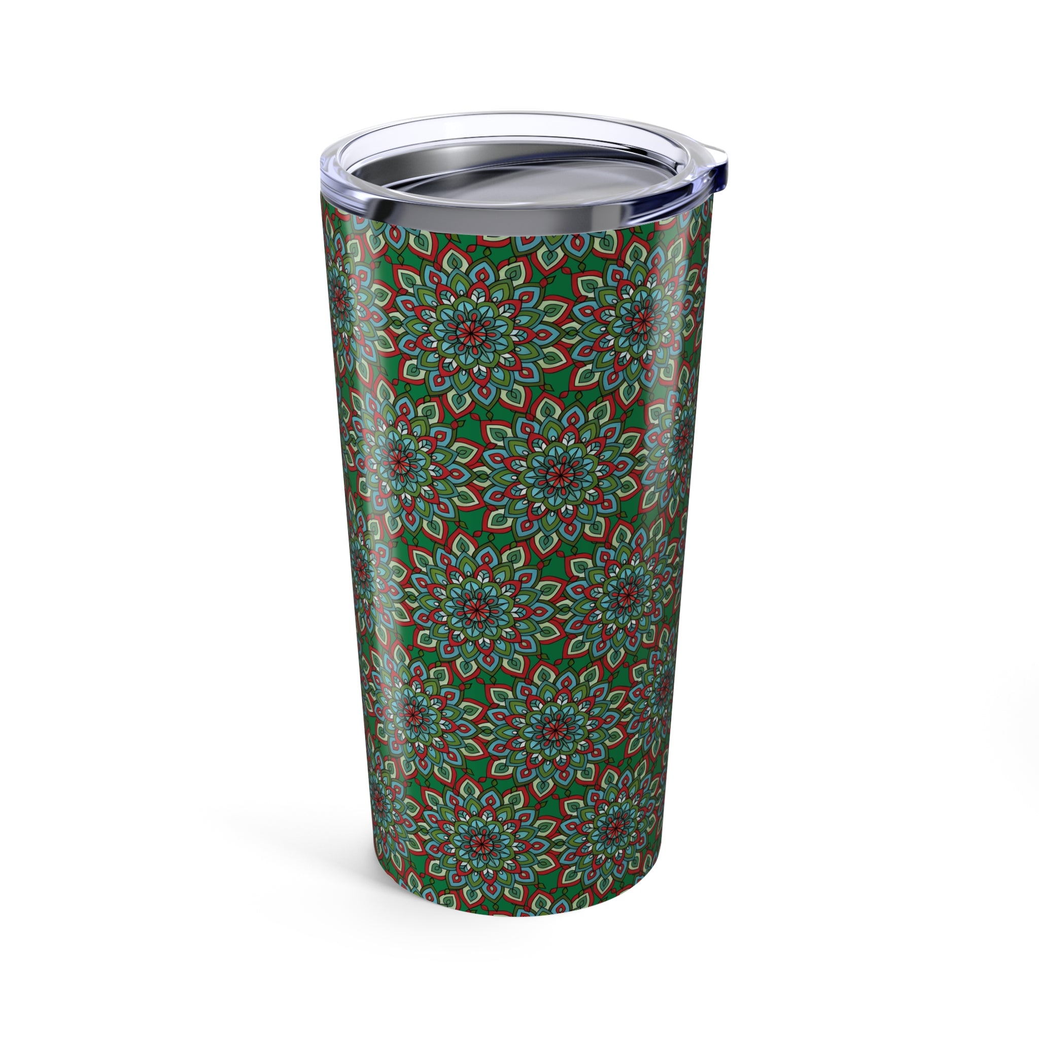 Khloe Mandala 20oz Floral Mandala Tumbler — Insulated Travel Cup with Colorful Boho Pattern