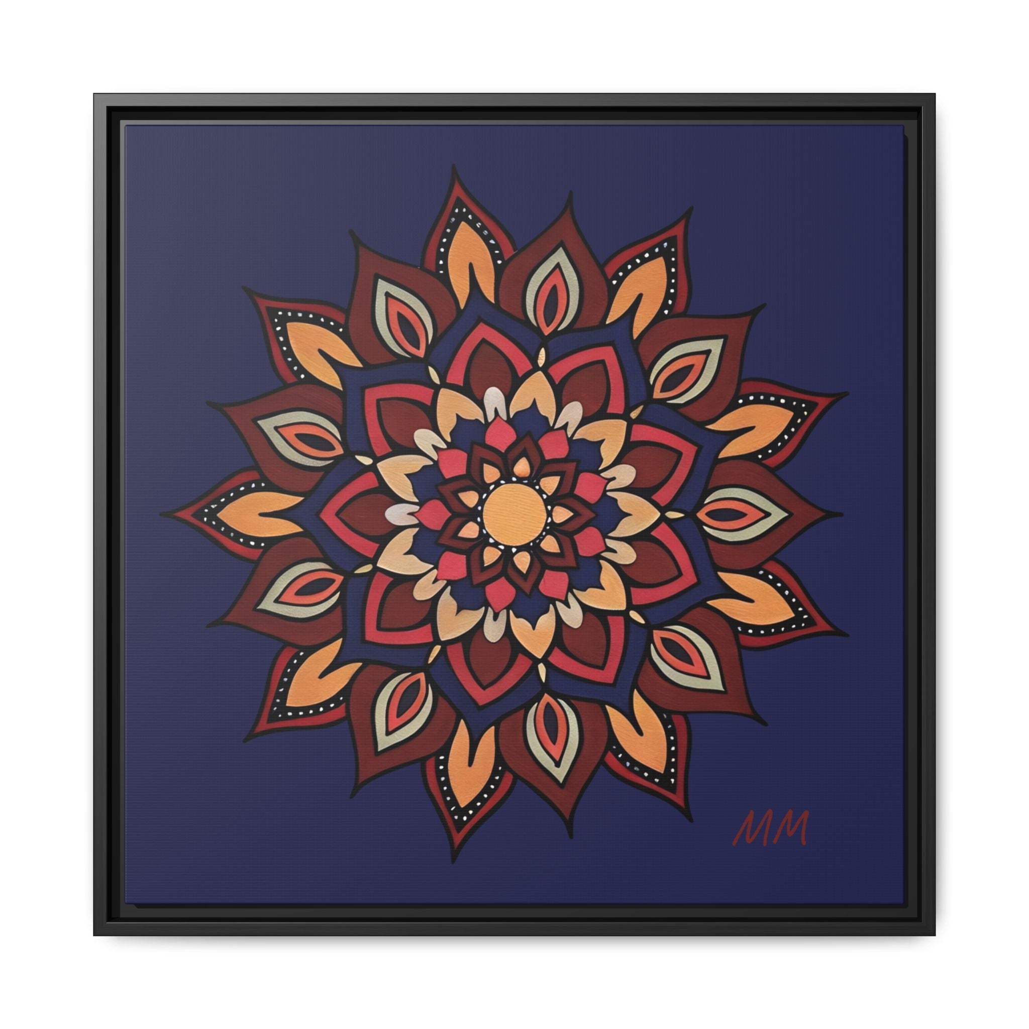 Hana Framed Mandala Canvas Art - Boho Floral Wall Decor