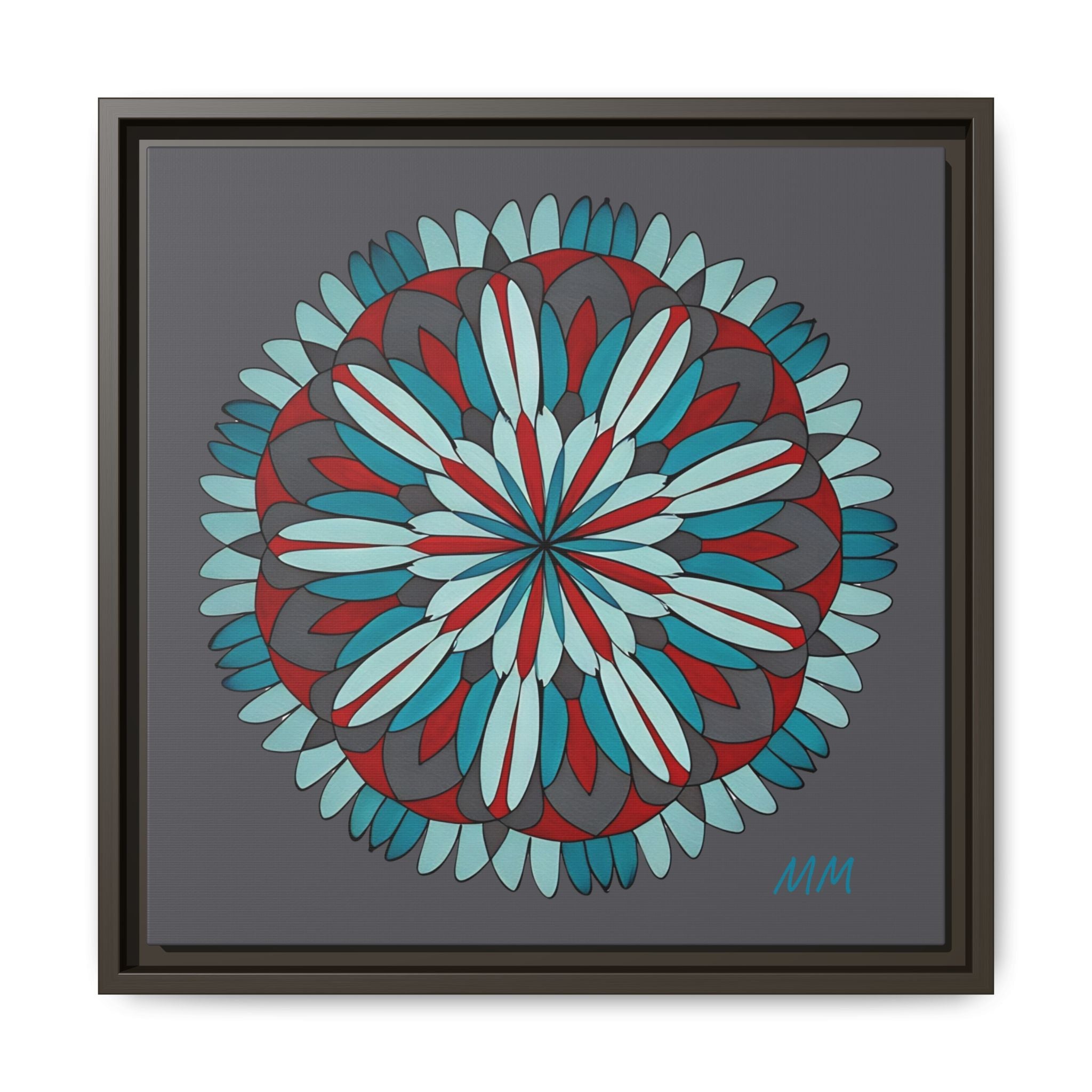 Joshua Framed Floral Mandala Matte Canvas Wall Art