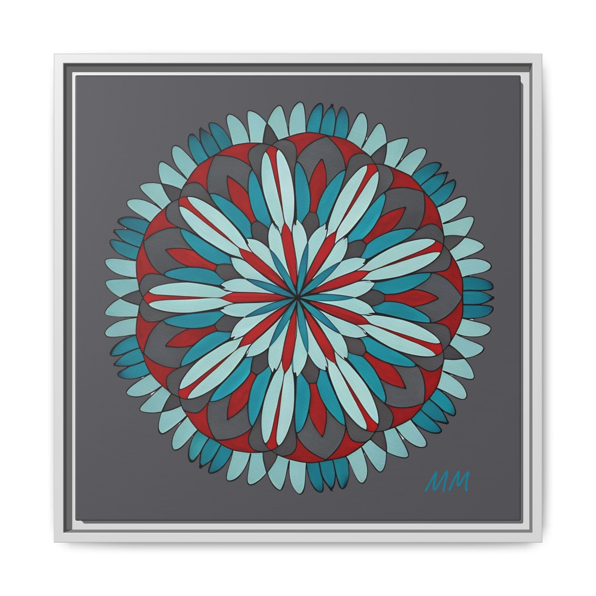Joshua Framed Floral Mandala Matte Canvas Wall Art