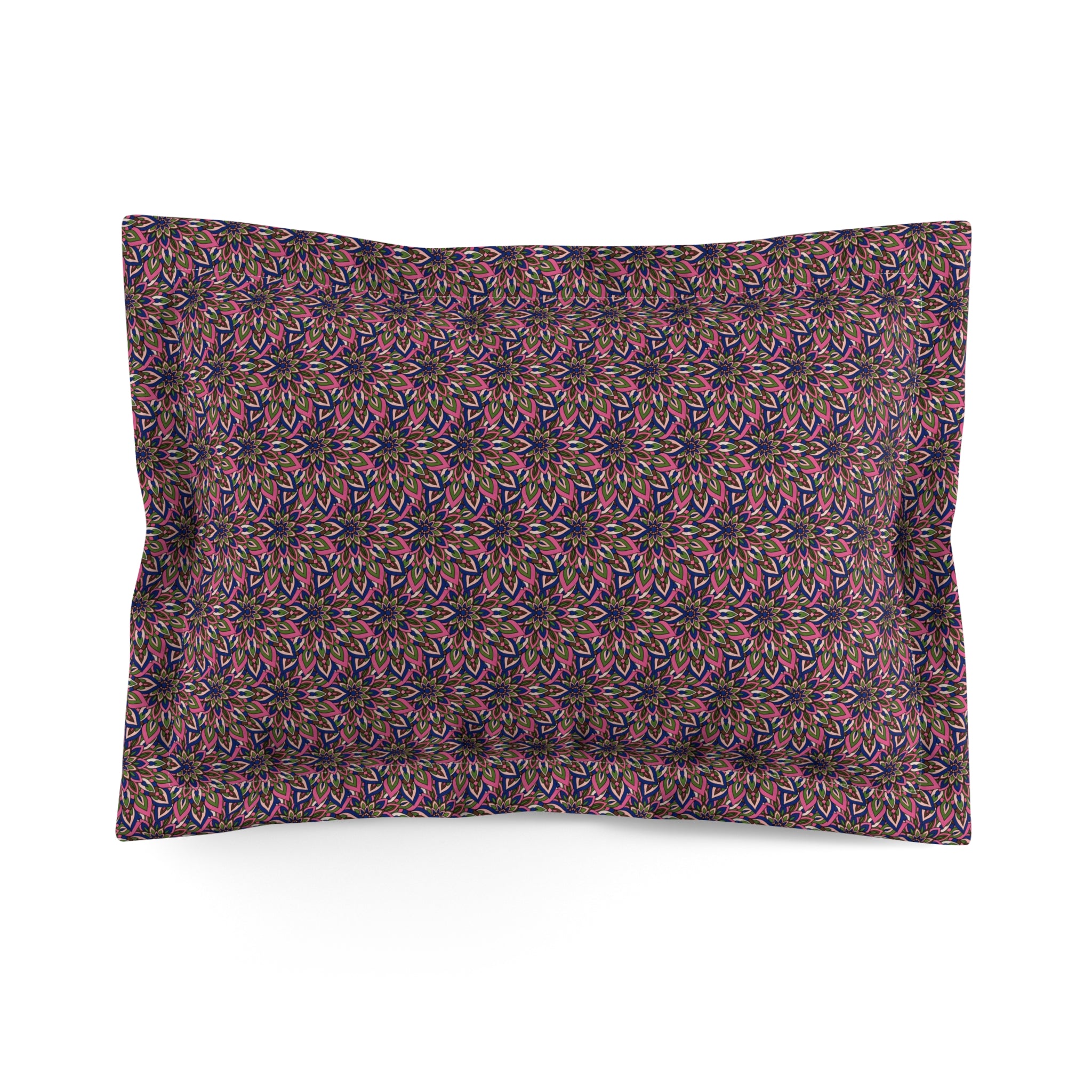 Laura Mandala Boho Floral Microfiber Pillow Sham — Purple Paisley Mandala Pattern