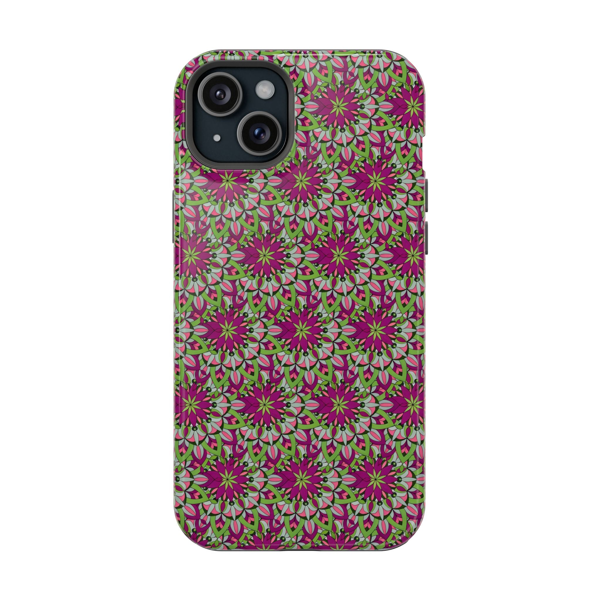 Cali Mandala Art Floral Kaleidoscope Magnetic Impact Phone Case — Protective iPhone Cover