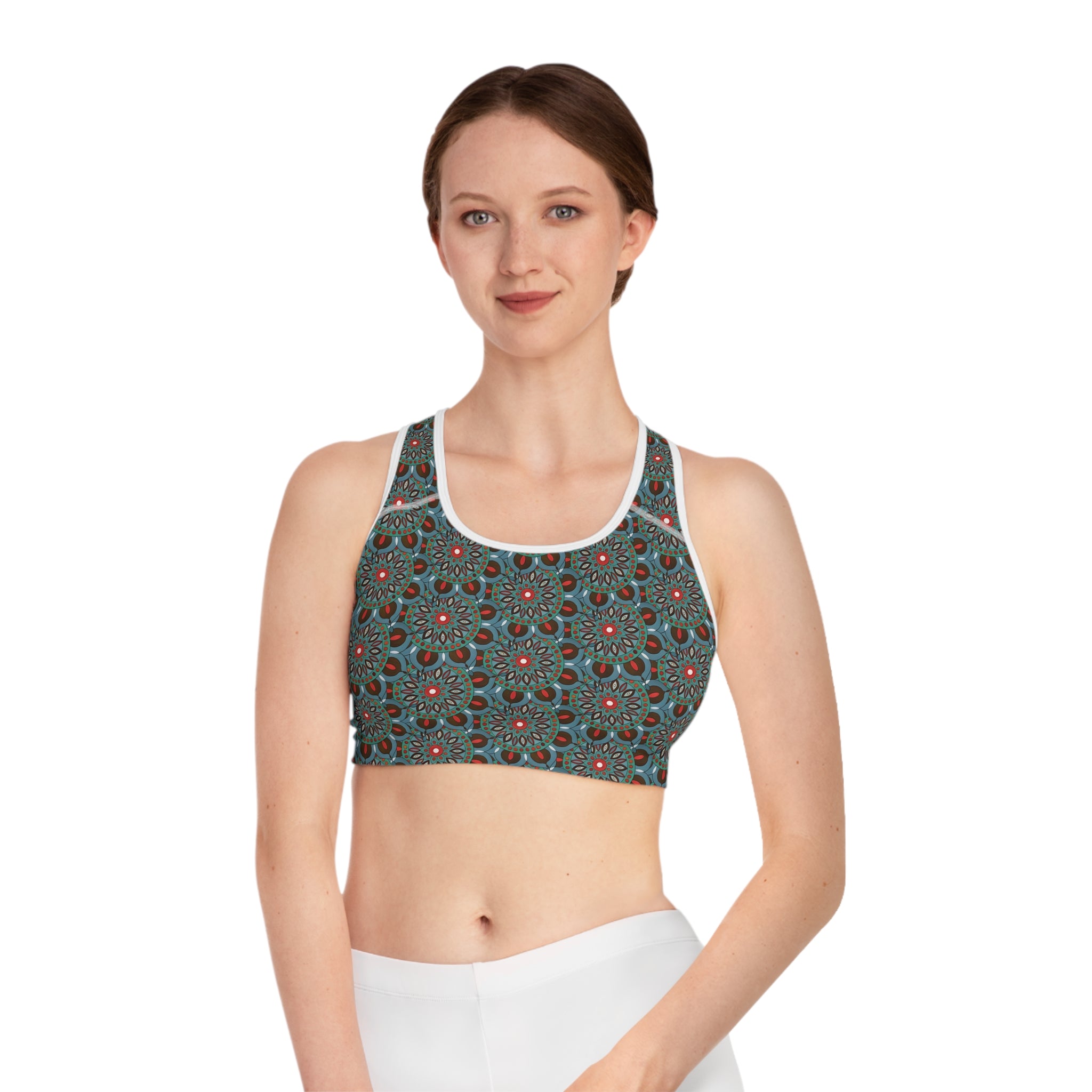 Everlee Mandala Mosaic Sports Bra — Boho Patterned Activewear