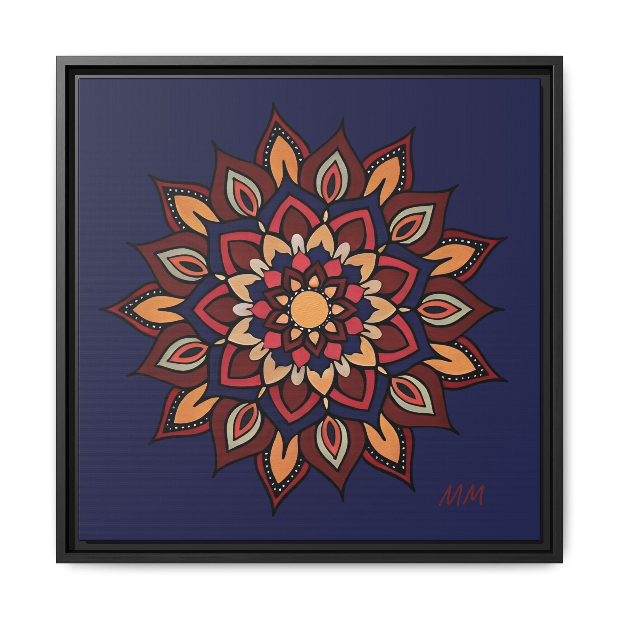Hana Framed Mandala Canvas Art - Boho Floral Wall Decor