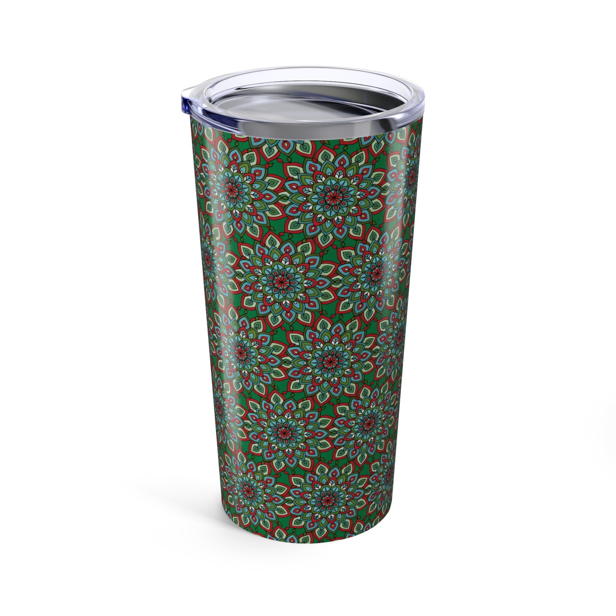 Khloe Mandala 20oz Floral Mandala Tumbler — Insulated Travel Cup with Colorful Boho Pattern