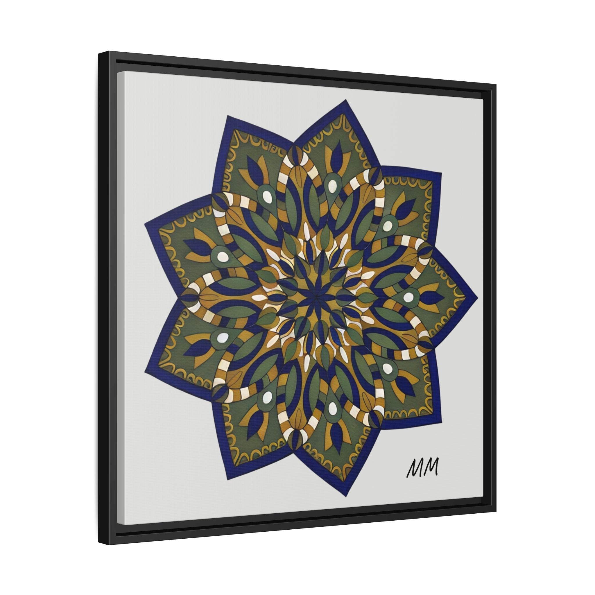 Nata Mandala Wall Art Print — Framed Matte Canvas (Multi-Color)