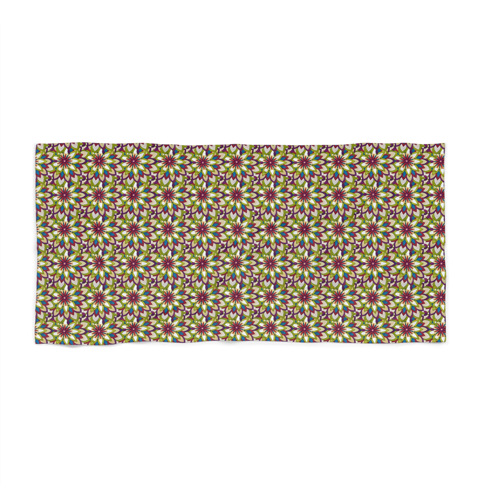 Journee Mandala Art Floral Kaleidoscope Beach Towel – Vibrant Tropical Pattern for Pool & Seaside