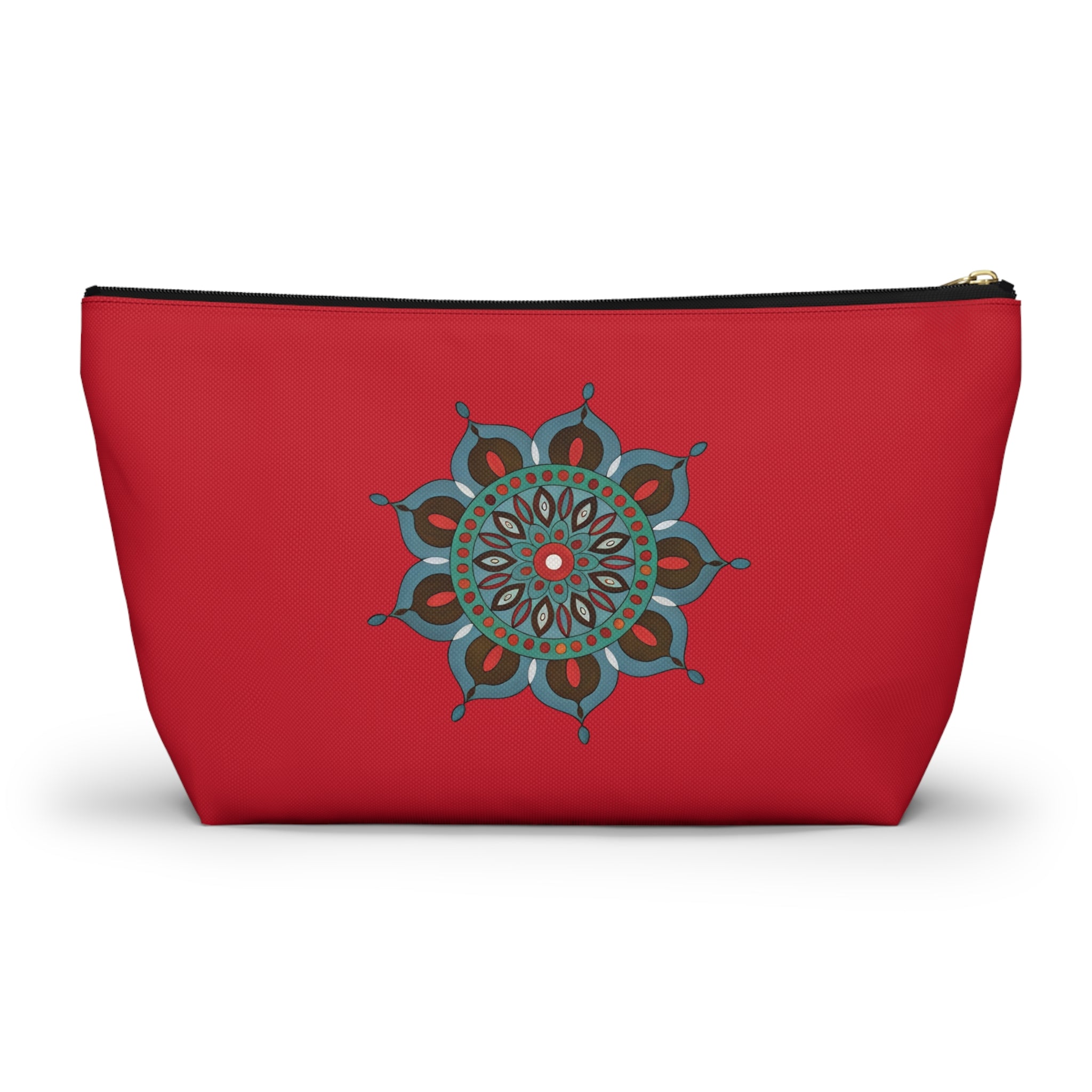 Everlee Mandala Red Accessory Pouch — T‑Bottom Makeup & Travel Organizer