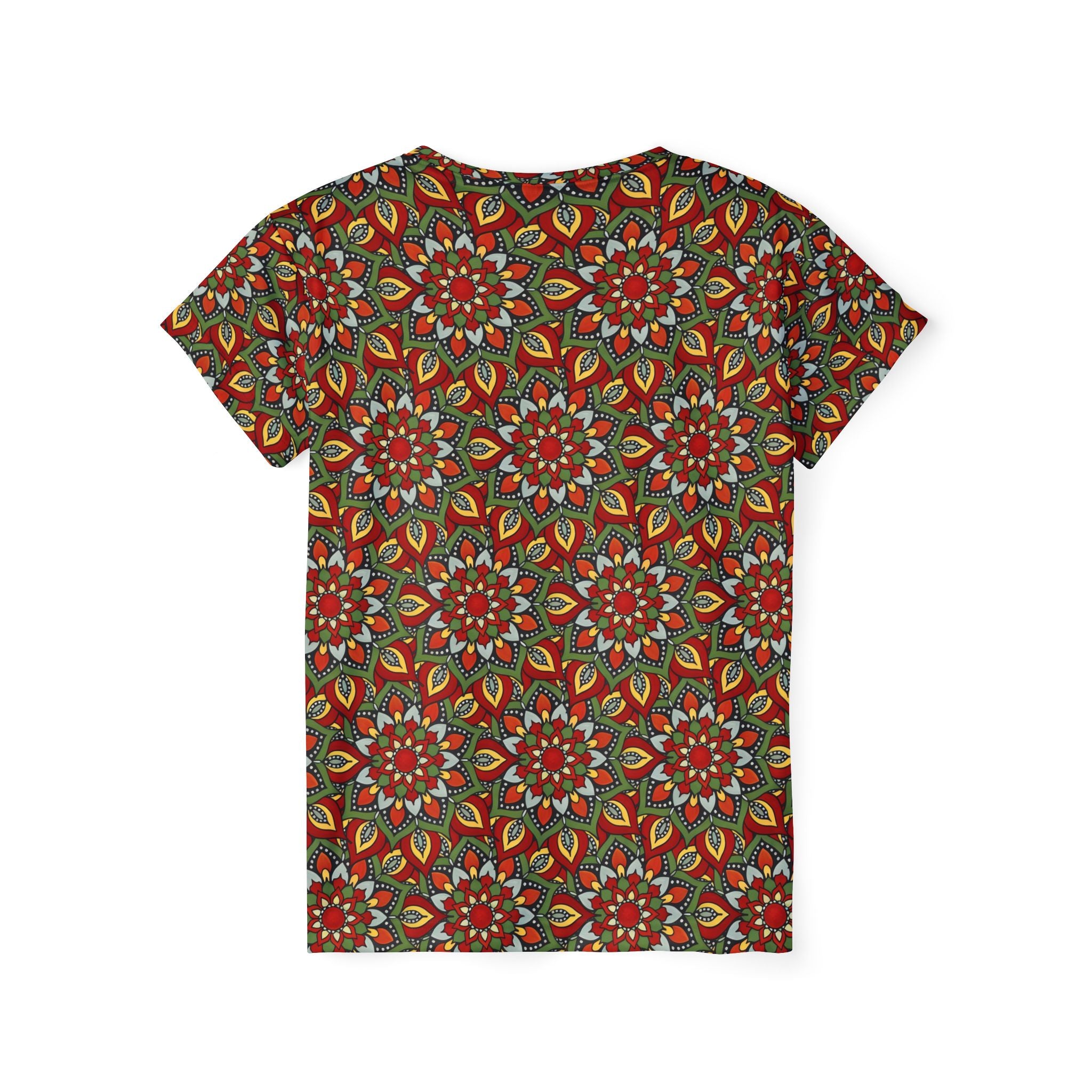 Veronica Mandala Women's Jersey — Floral All-Over Print Athletic Tee
