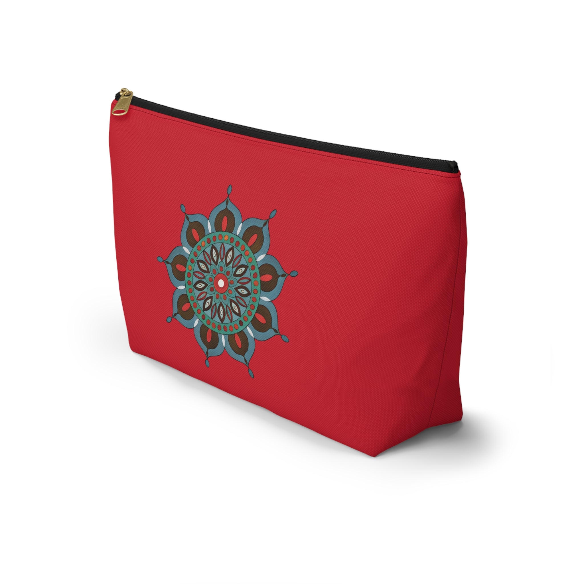 Everlee Mandala Red Accessory Pouch — T‑Bottom Makeup & Travel Organizer