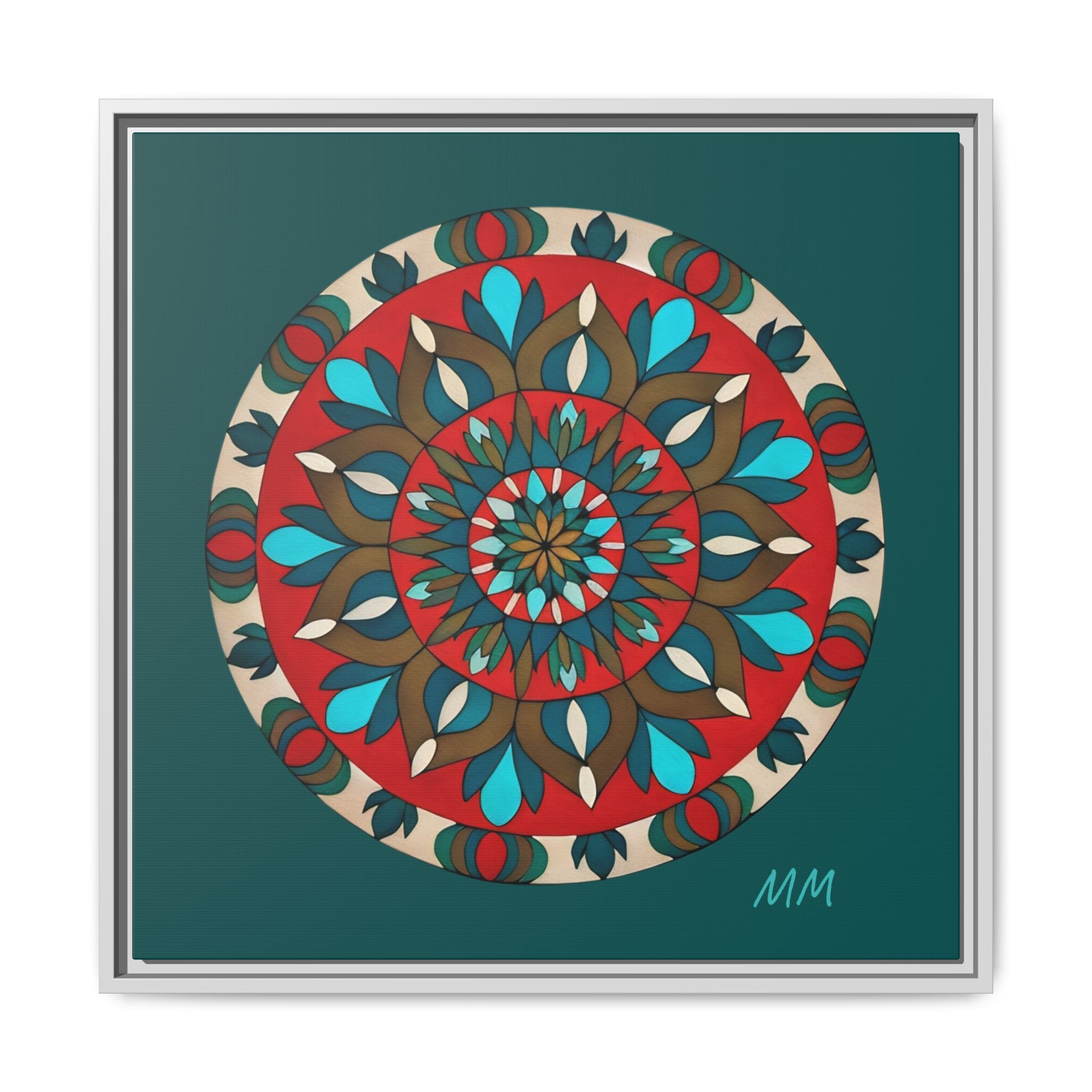 Millie Framed Mandala Wall Art — Colorful Geometric Canvas Print