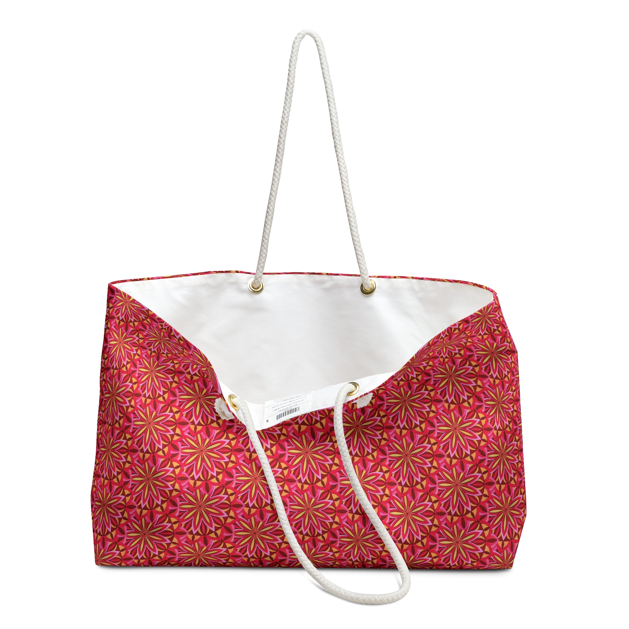 Elodie Mandala Art Floral Pink Mosaic Weekender Bag