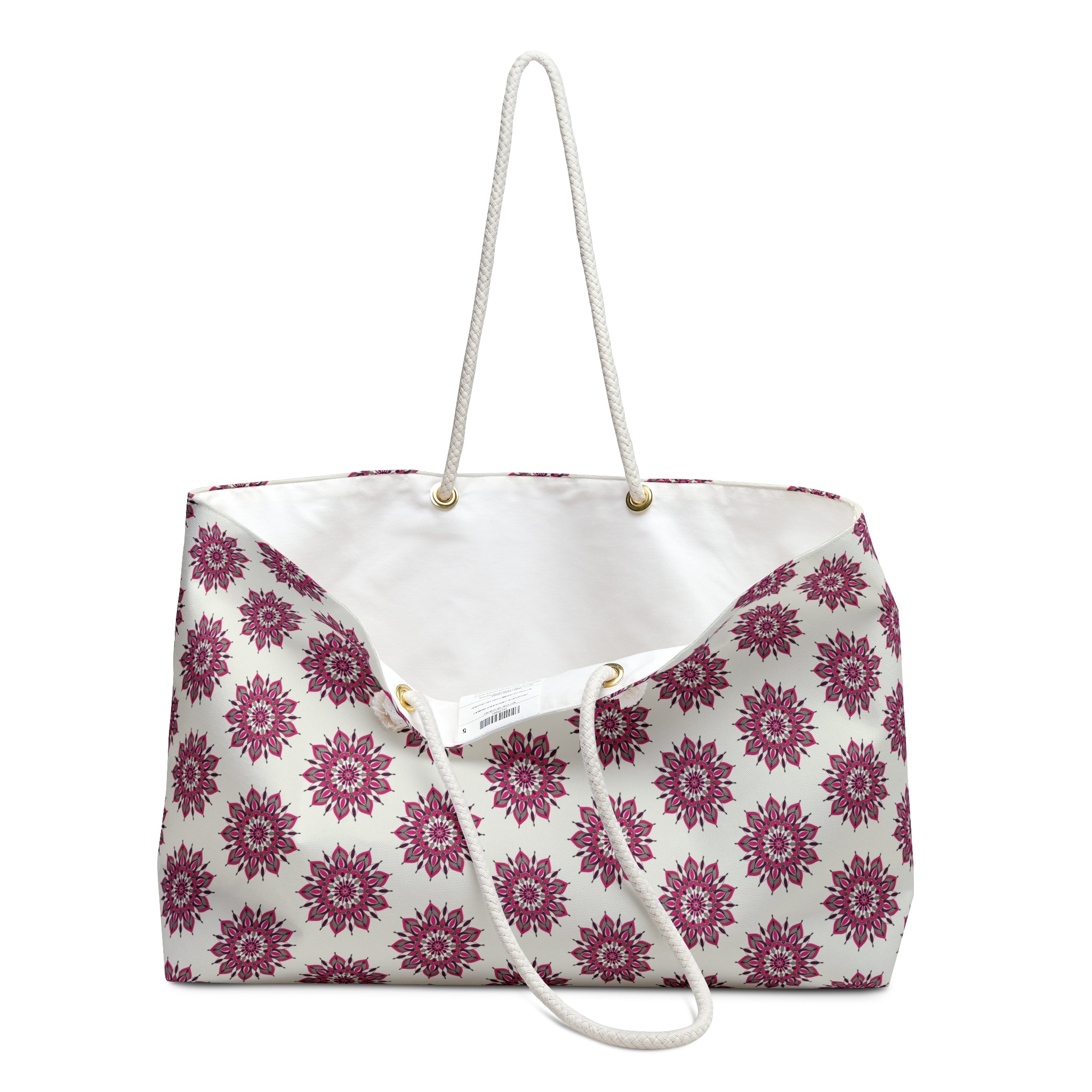 Maeve Floral Medallion Weekender Bag — Pink Boho Travel Tote