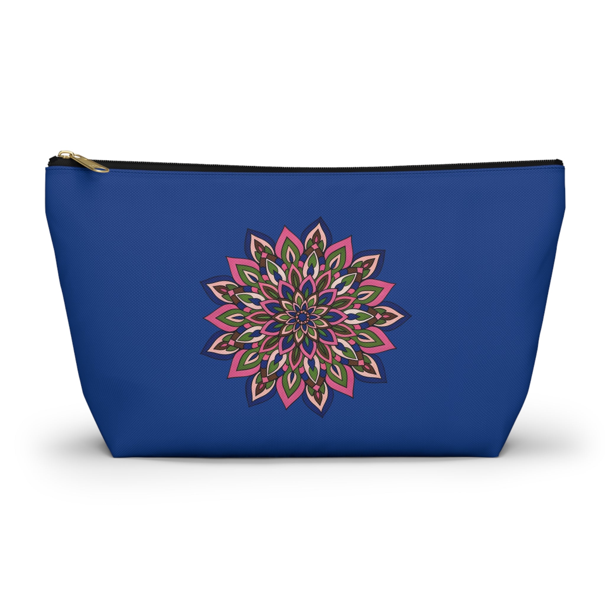 Laura Mandala Art Pink Floral Mandala Accessory Pouch — T‑Bottom Makeup Bag