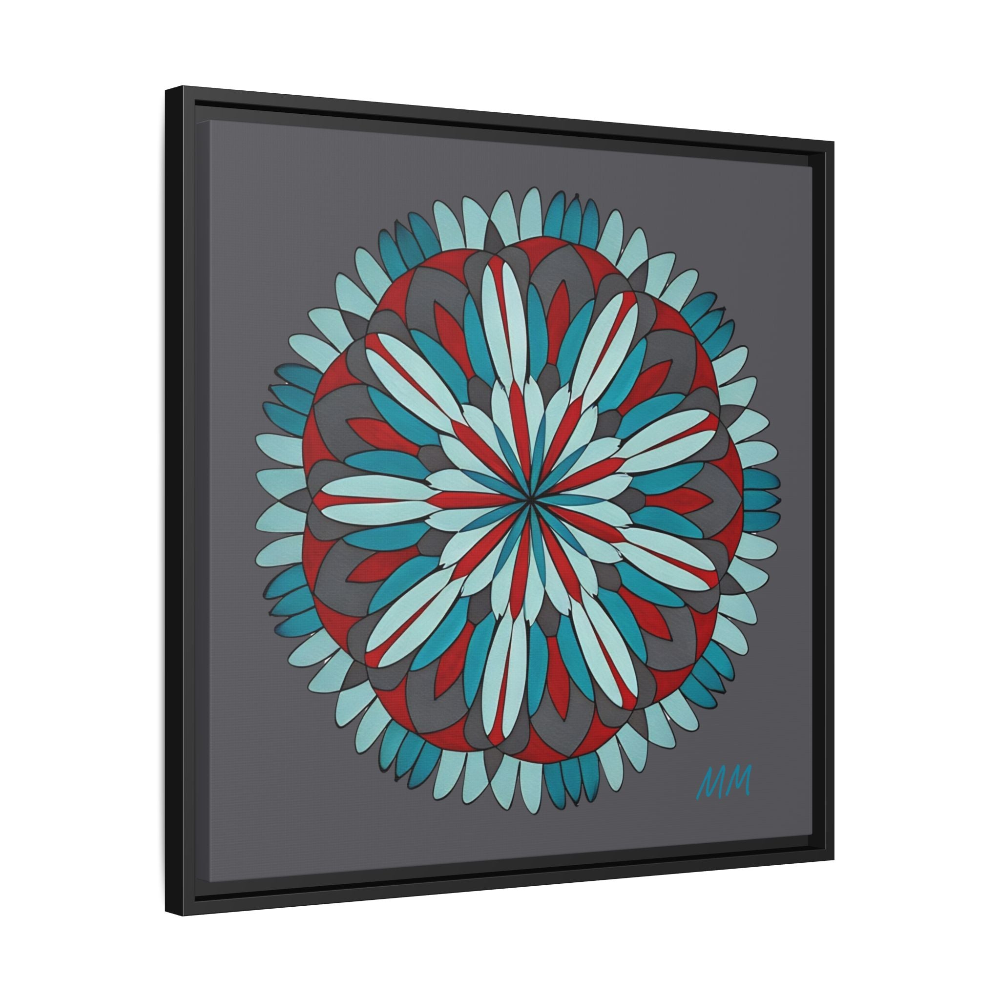 Joshua Framed Floral Mandala Matte Canvas Wall Art