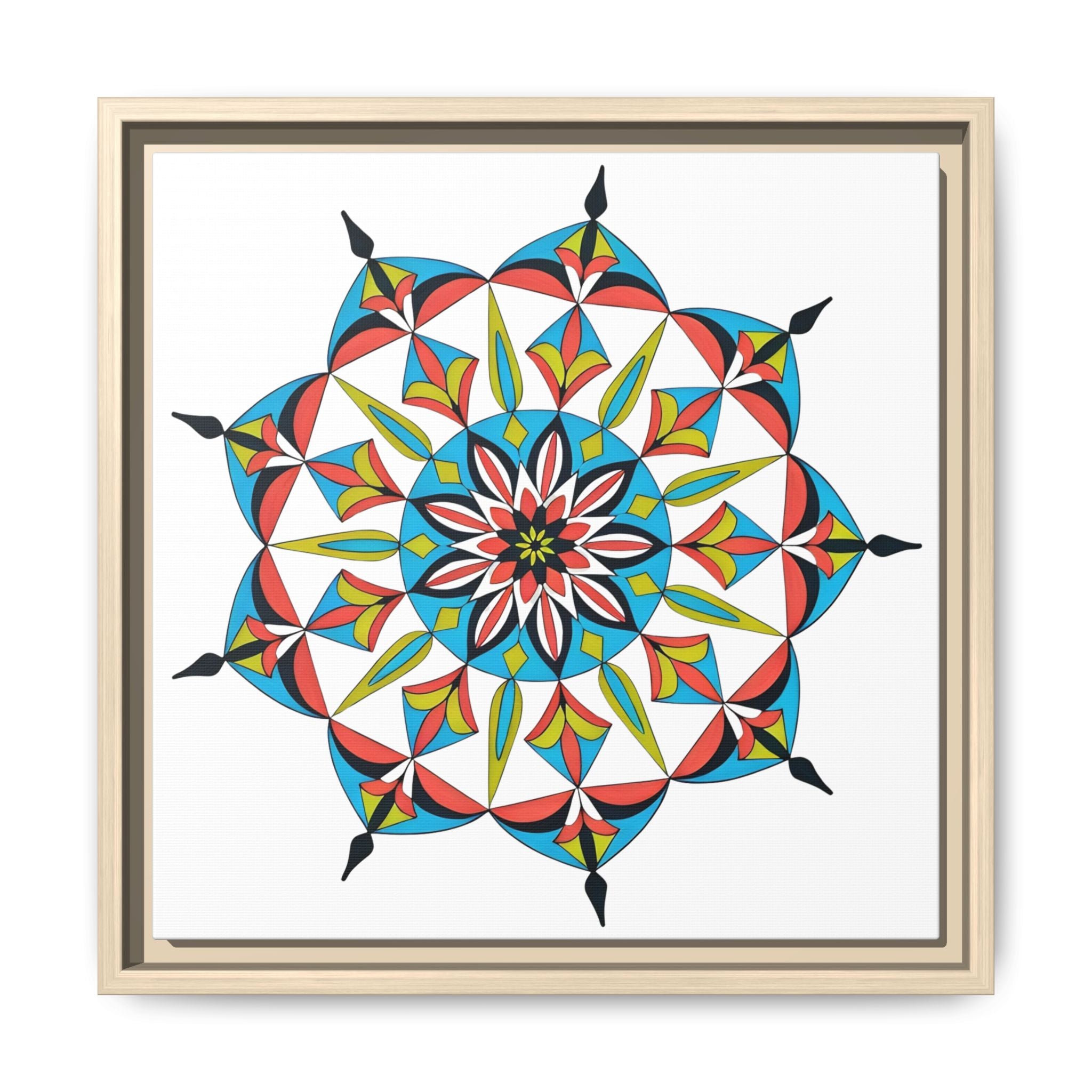 Catalina Colorful Geometric Mandala Matte Framed Canvas