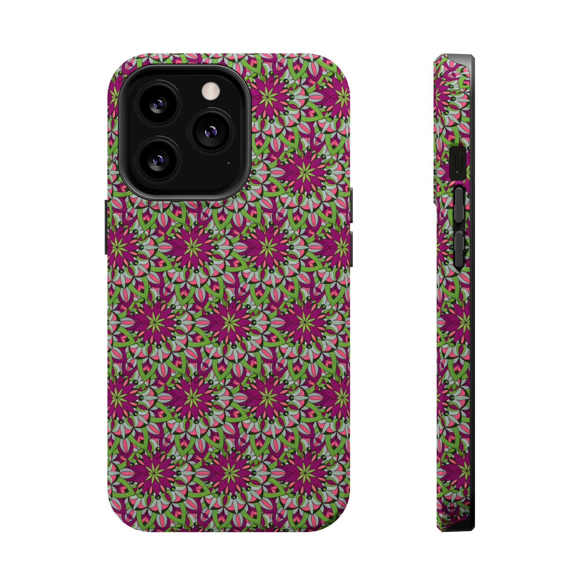 Cali Mandala Art Floral Kaleidoscope Magnetic Impact Phone Case — Protective iPhone Cover