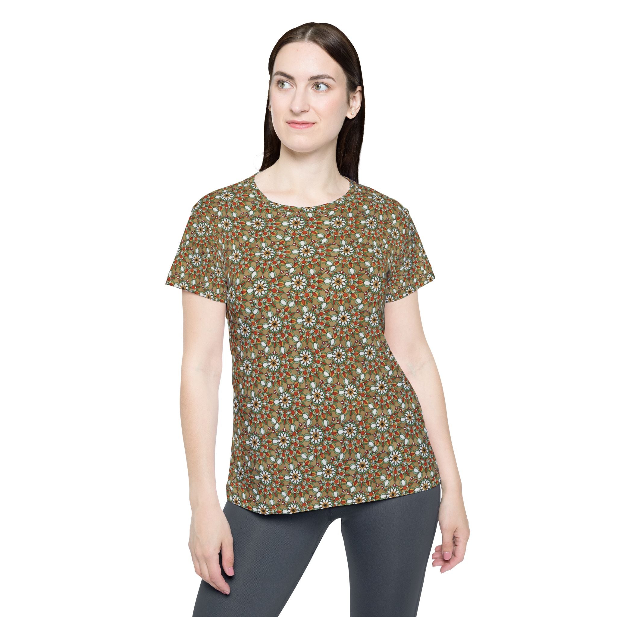 Sienna Mandala Women's Sports Jersey — Vintage Floral Mosaic All-Over Print