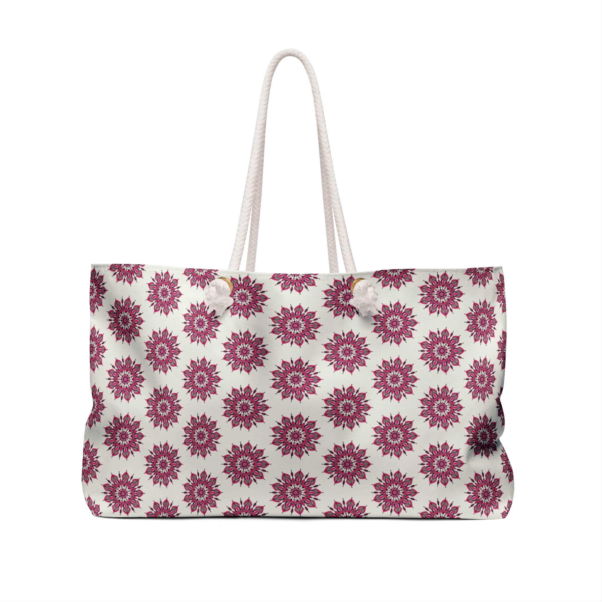 Maeve Floral Medallion Weekender Bag — Pink Boho Travel Tote
