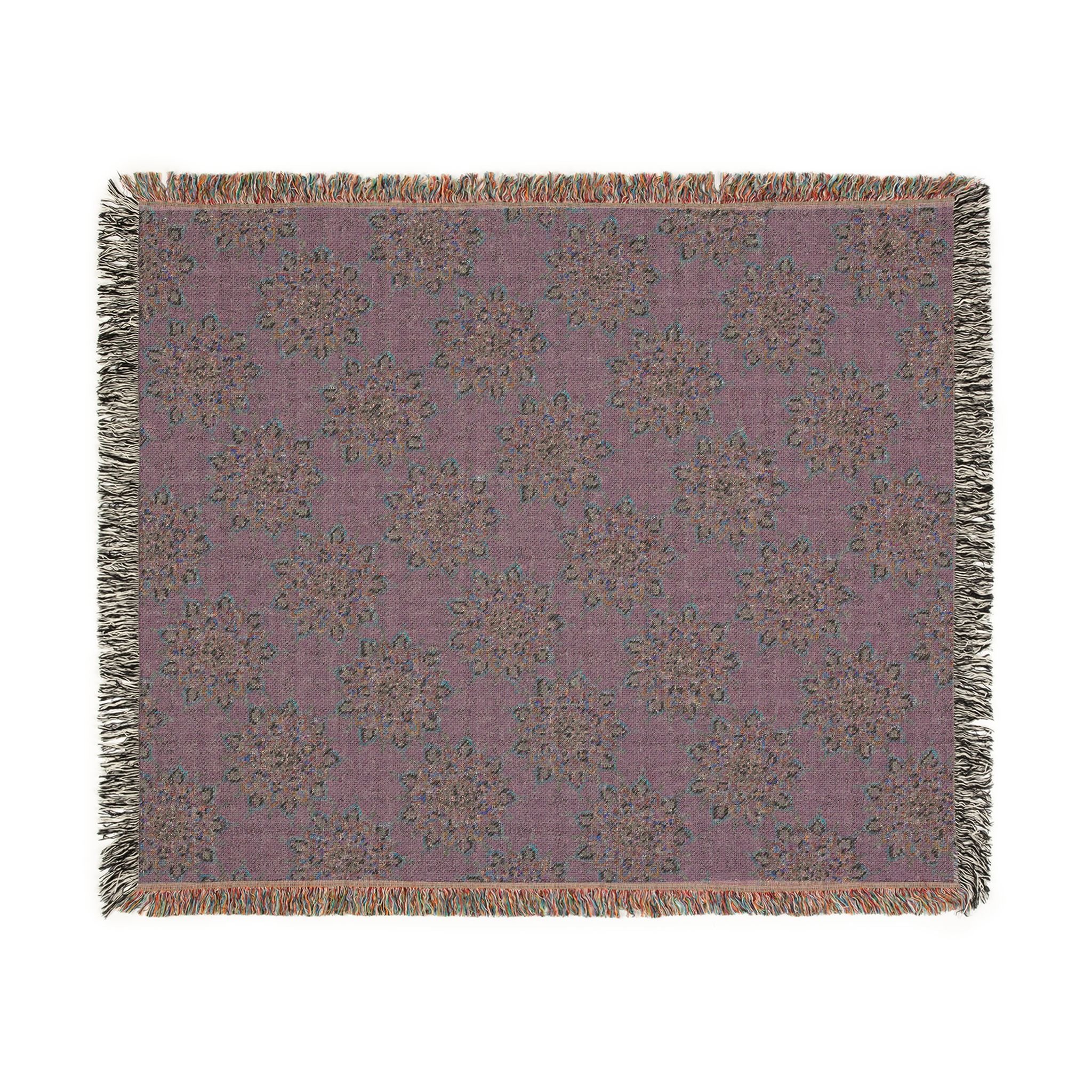 Mary Mandala Floral Mosaic Woven Blanket