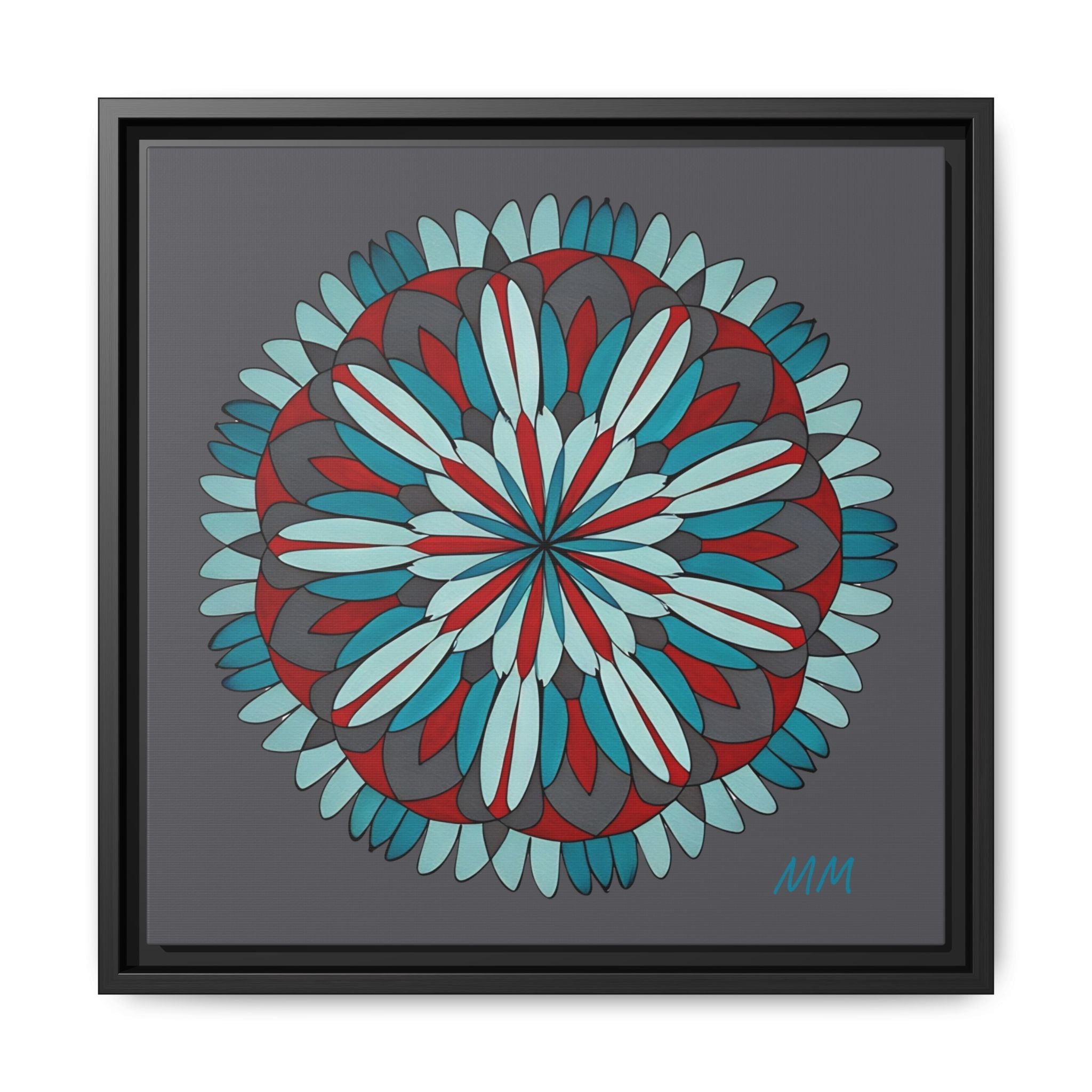 Joshua Framed Floral Mandala Matte Canvas Wall Art