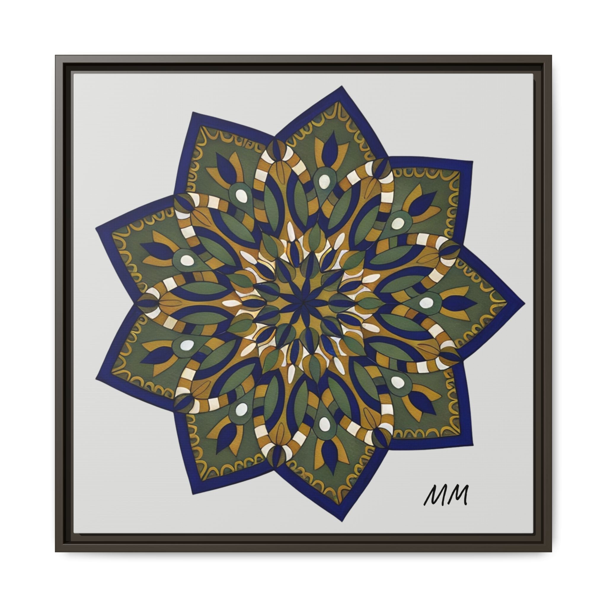 Nata Mandala Wall Art Print — Framed Matte Canvas (Multi-Color)