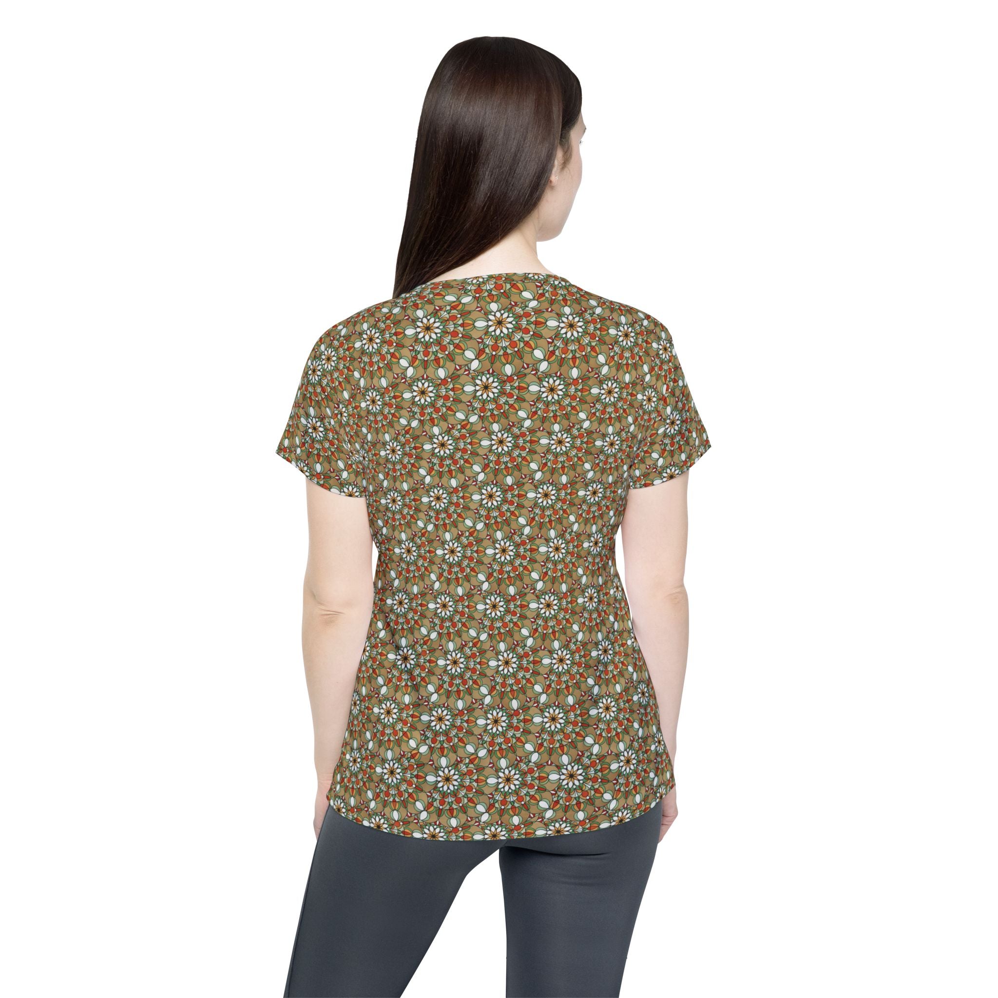 Sienna Mandala Women's Sports Jersey — Vintage Floral Mosaic All-Over Print