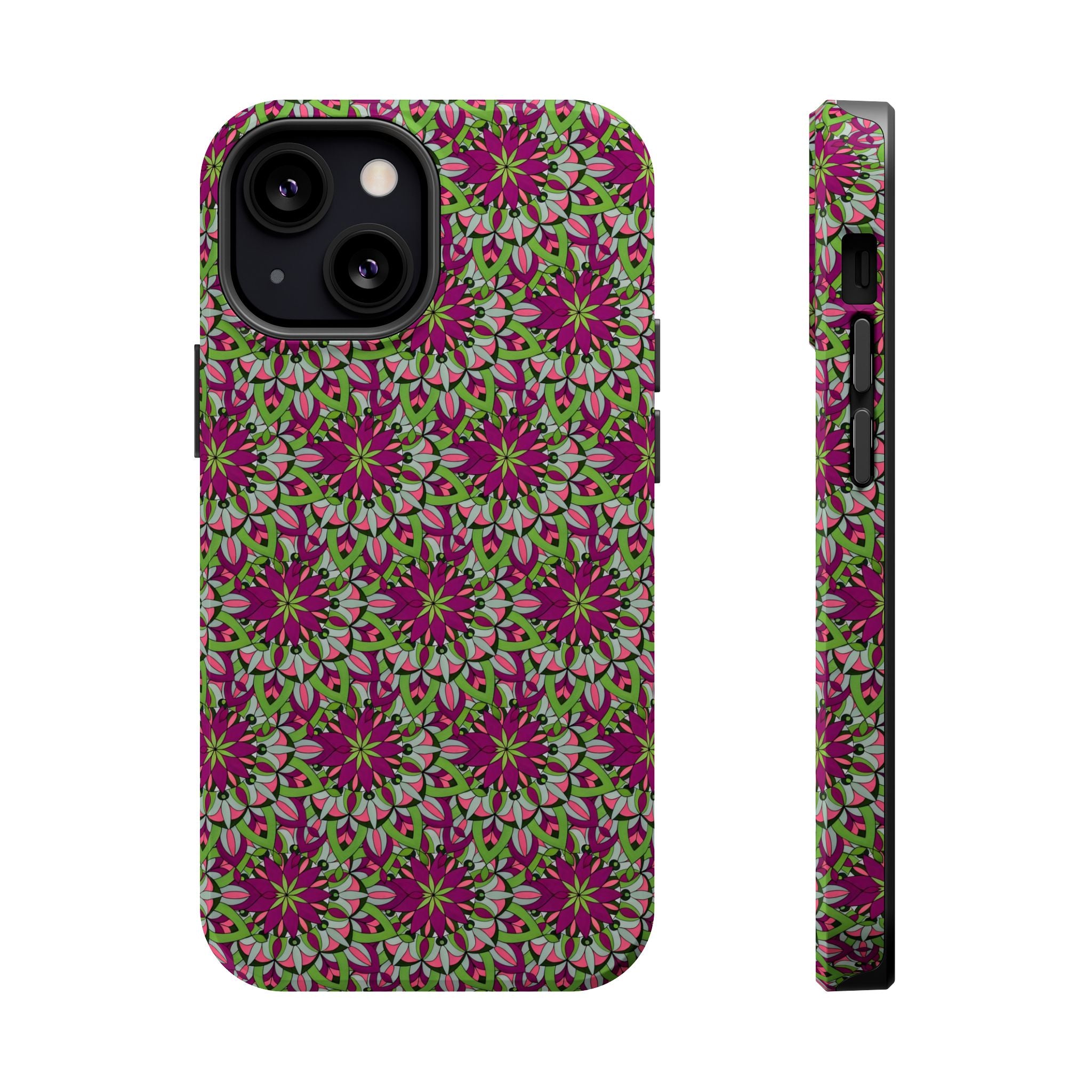 Cali Mandala Art Floral Kaleidoscope Magnetic Impact Phone Case — Protective iPhone Cover