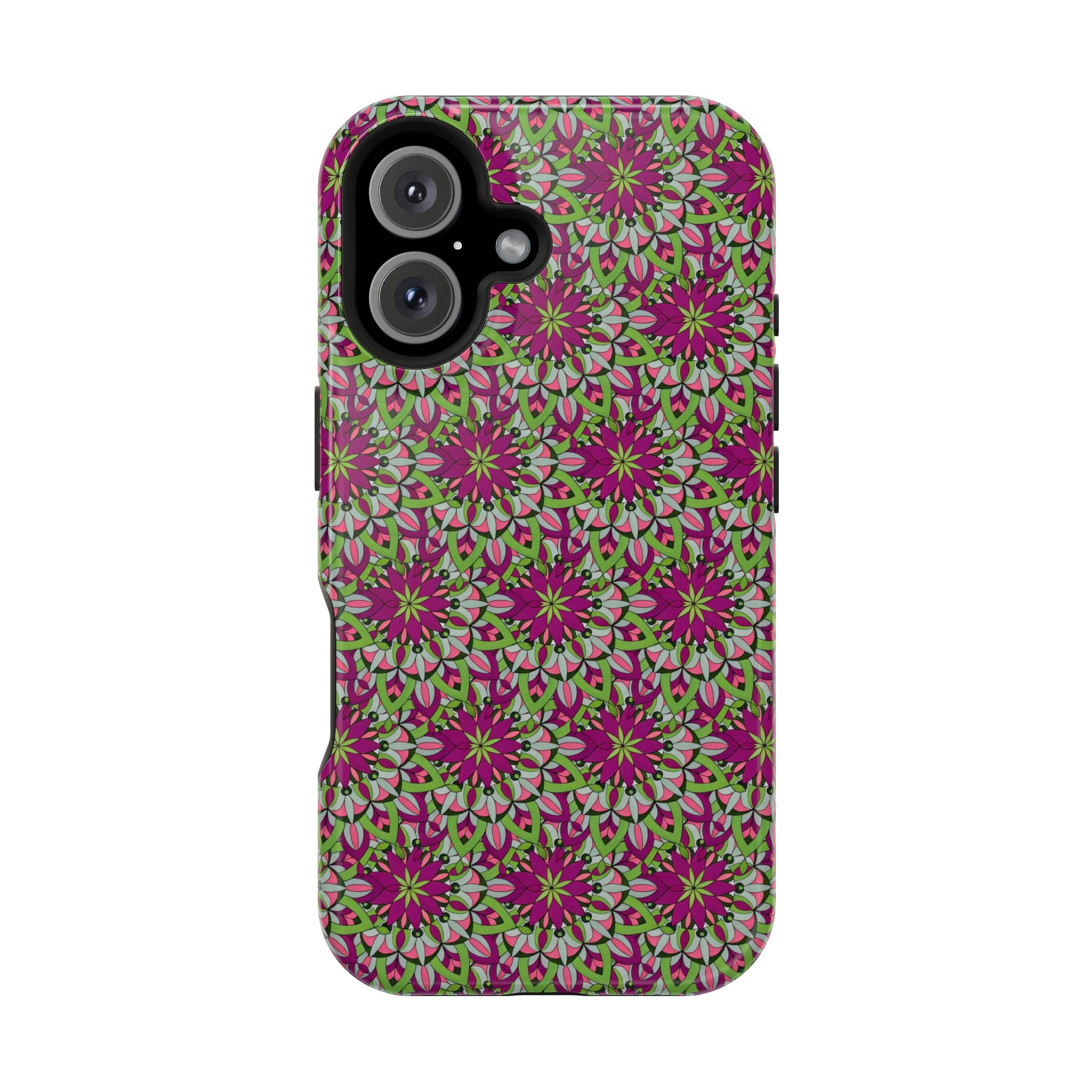 Cali Mandala Art Floral Kaleidoscope Magnetic Impact Phone Case — Protective iPhone Cover