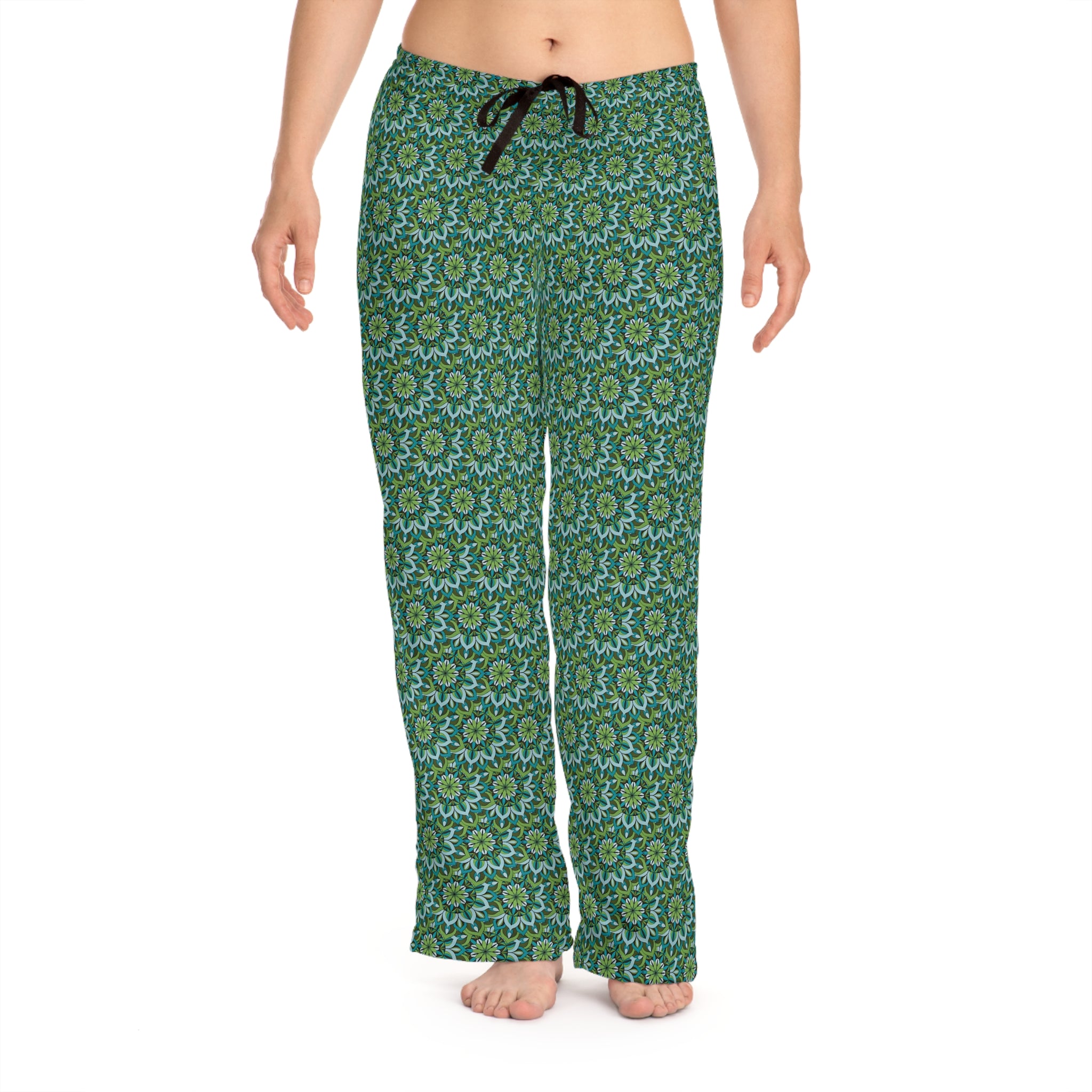 Lynne Mandala Green Women's Pajama Pants — Soft Lounge & Sleepwear