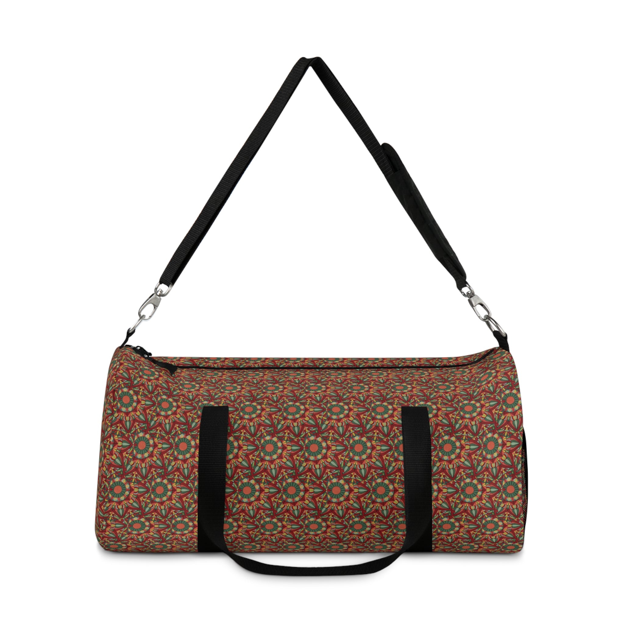 Thalia Mandala Boho Mosaic Duffel Bag — Vintage Floral Travel Gym Tote