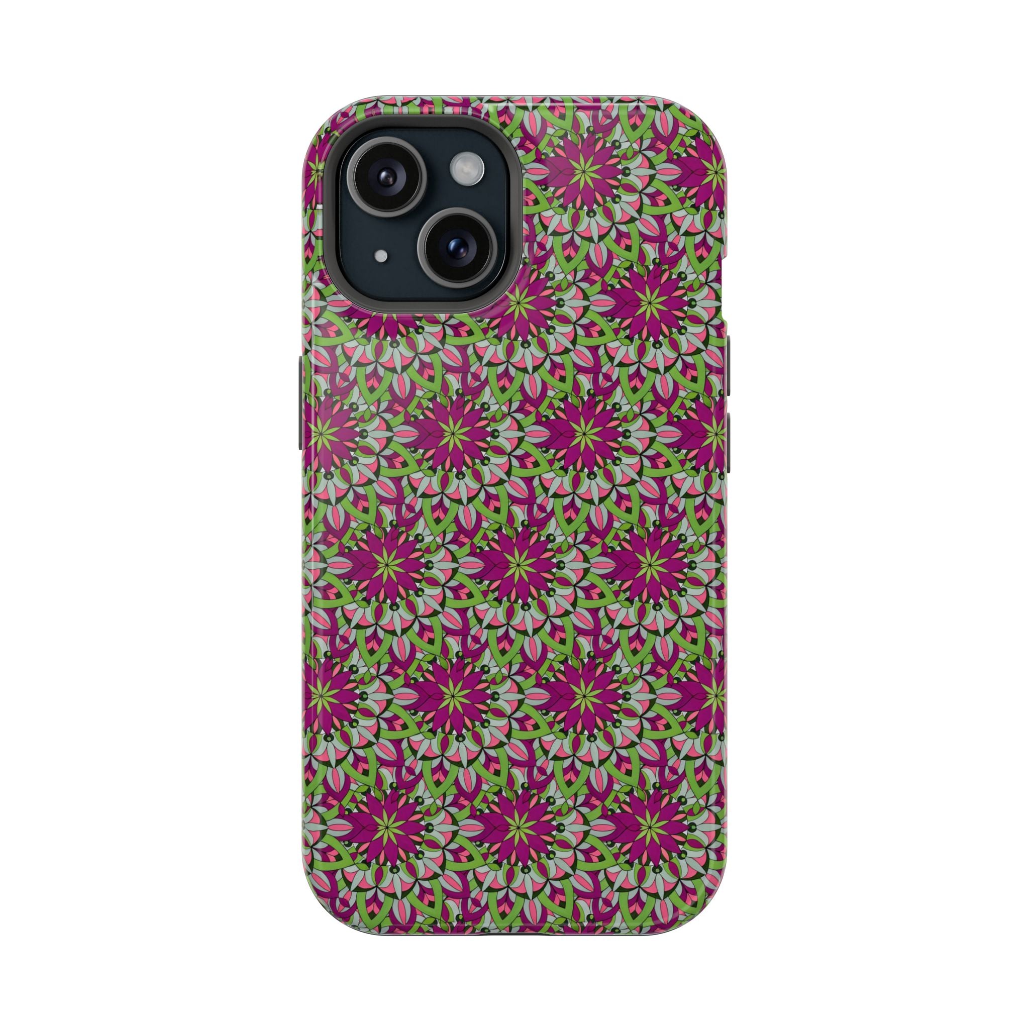 Cali Mandala Art Floral Kaleidoscope Magnetic Impact Phone Case — Protective iPhone Cover