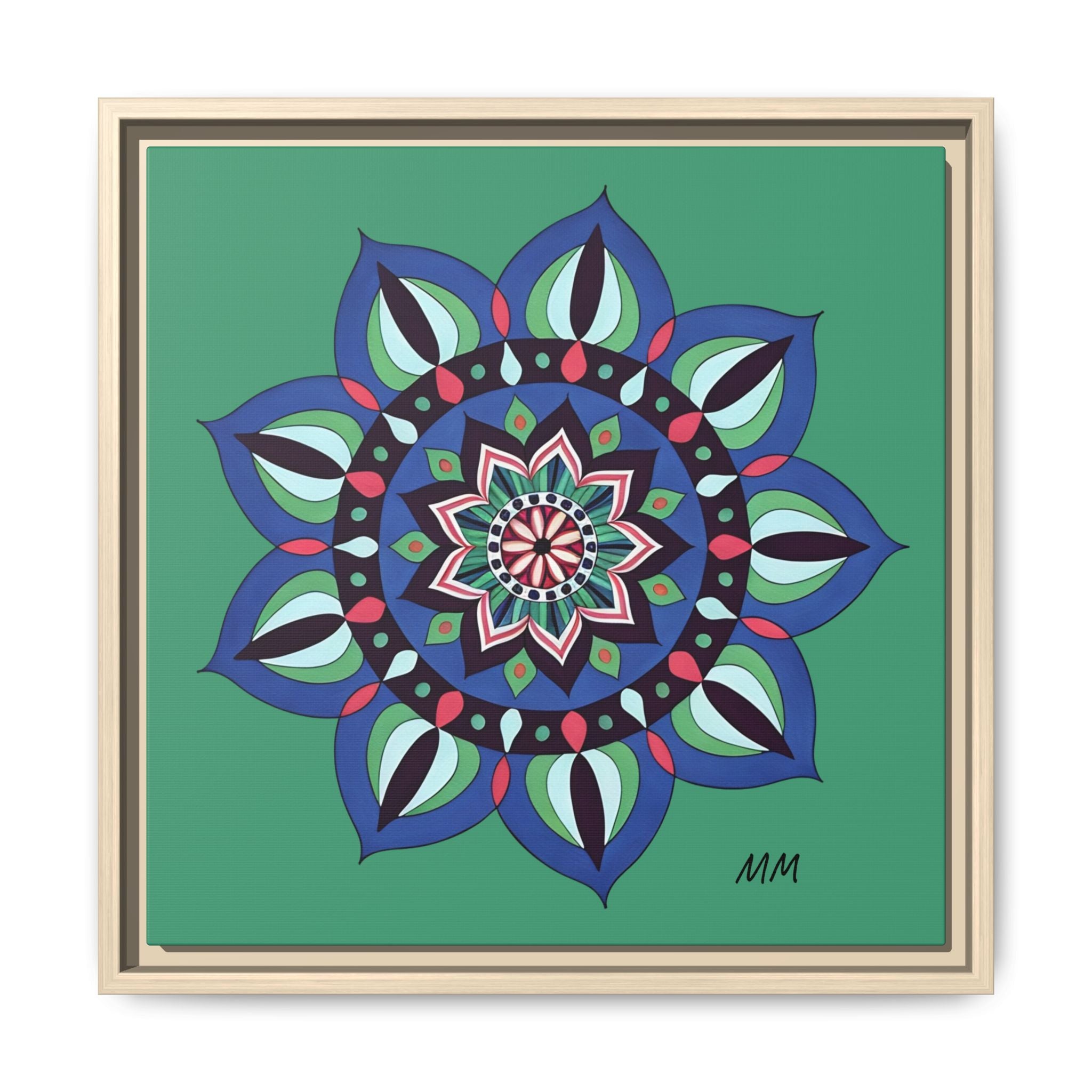 Sutton Framed Mandala Wall Art — Colorful Geometric Canvas Print