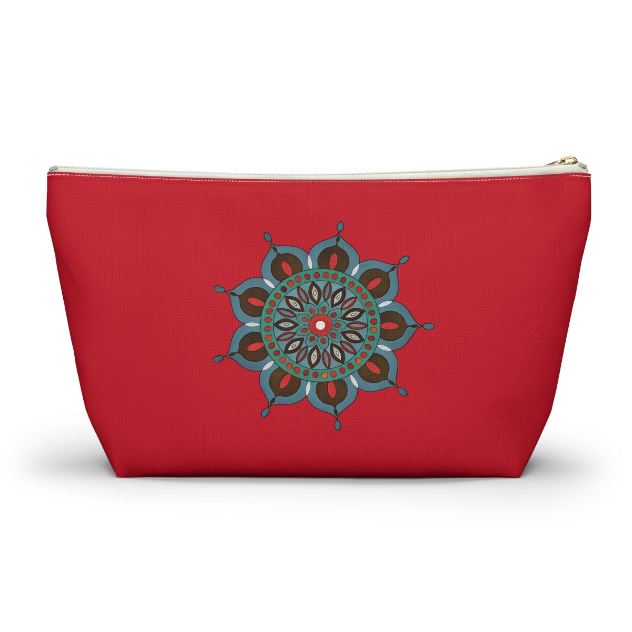 Everlee Mandala Red Accessory Pouch — T‑Bottom Makeup & Travel Organizer