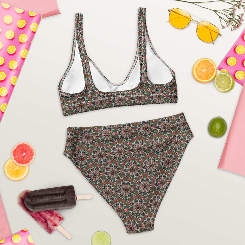 Heidi Mandala Art Recycled high-waisted bikini