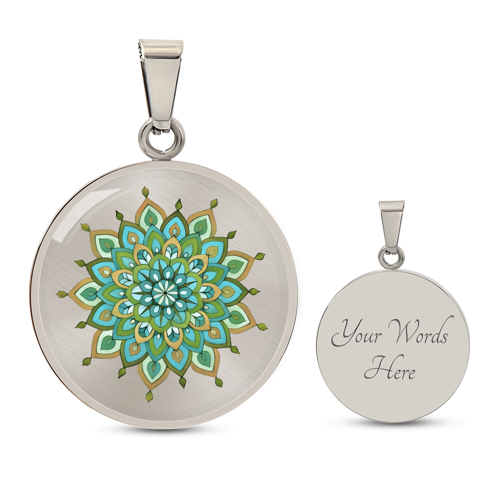 Mary Mandala Art Circle Necklace by Infinite Hue