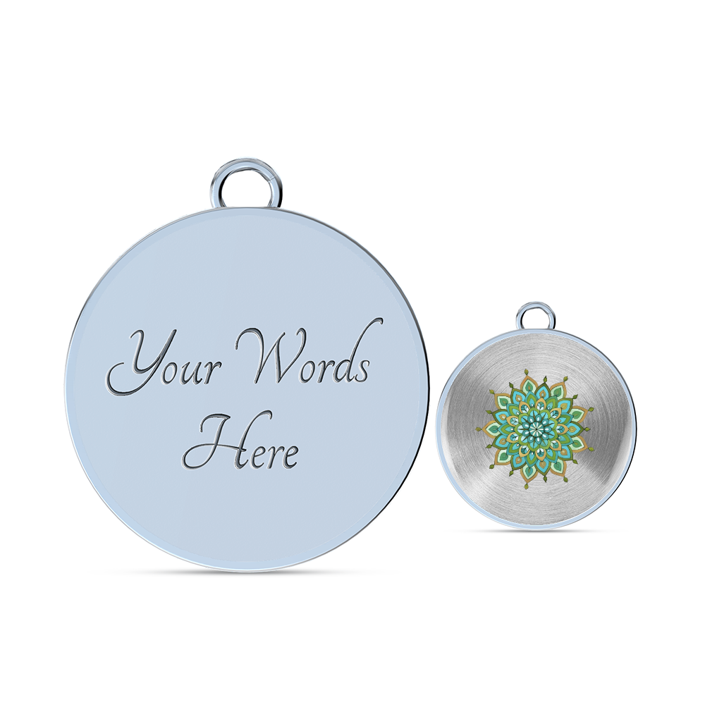 Mary Mandala Art Bangle with with Circle Pendant  by Infinite Hue